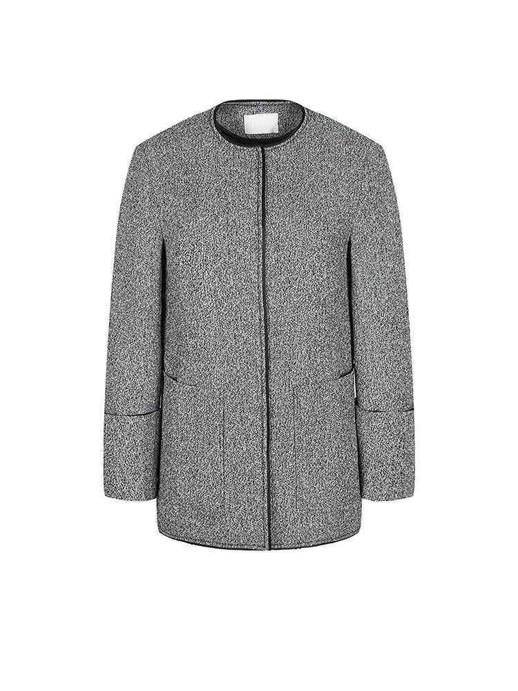Piped Collarless Jacket - Image 5
