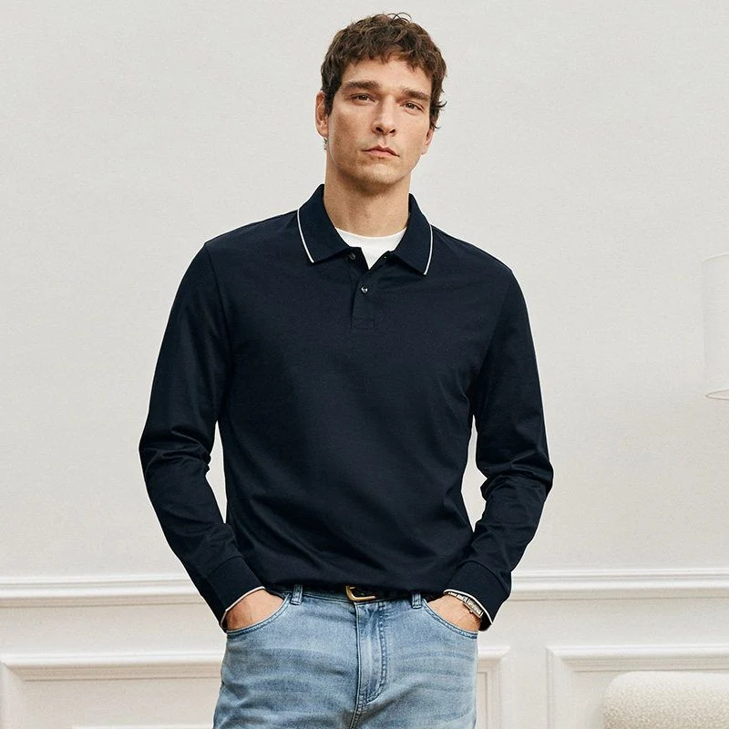 Piped Long Sleeve Polo - Image 6