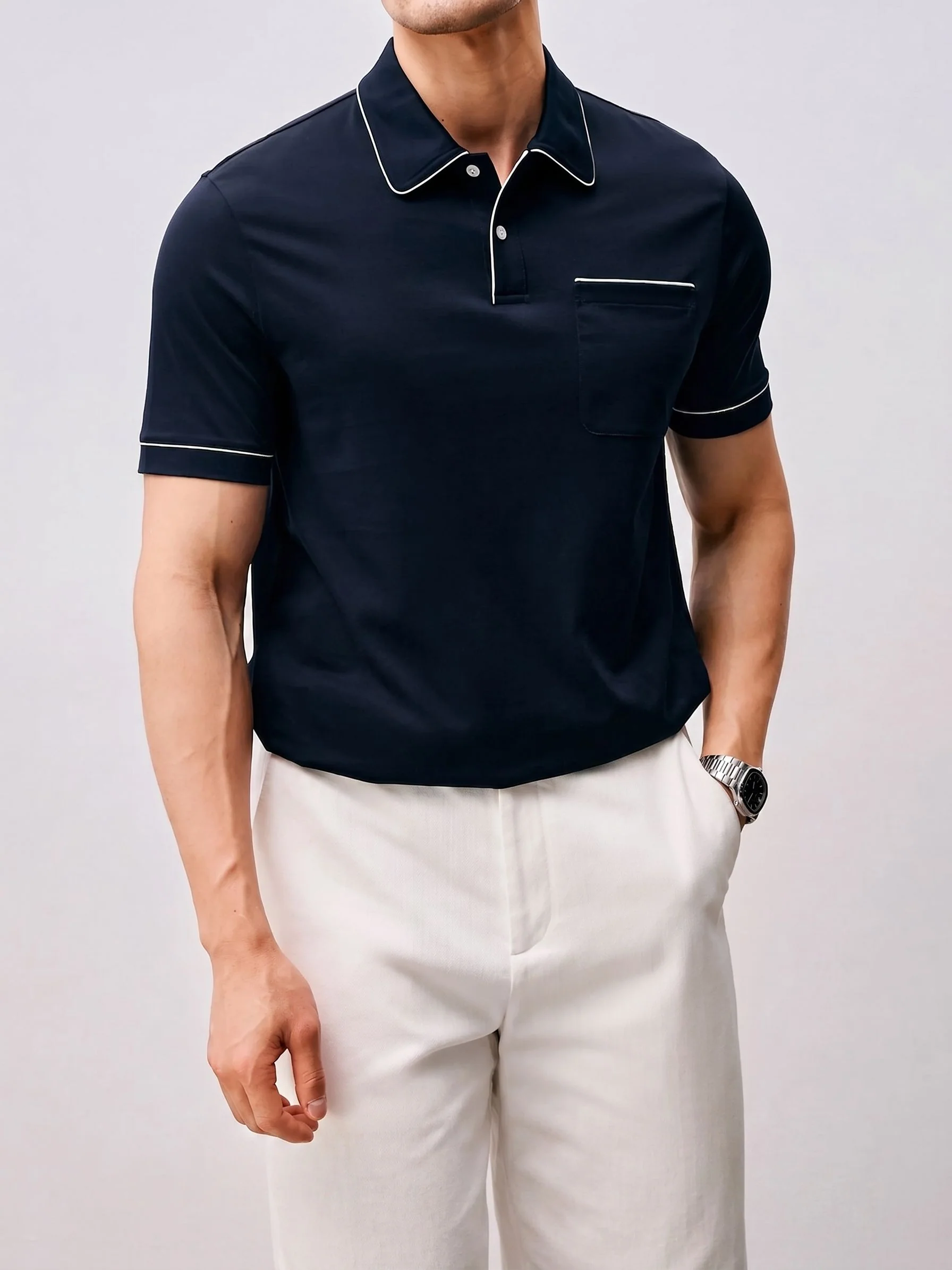 Piped Pocket Polo