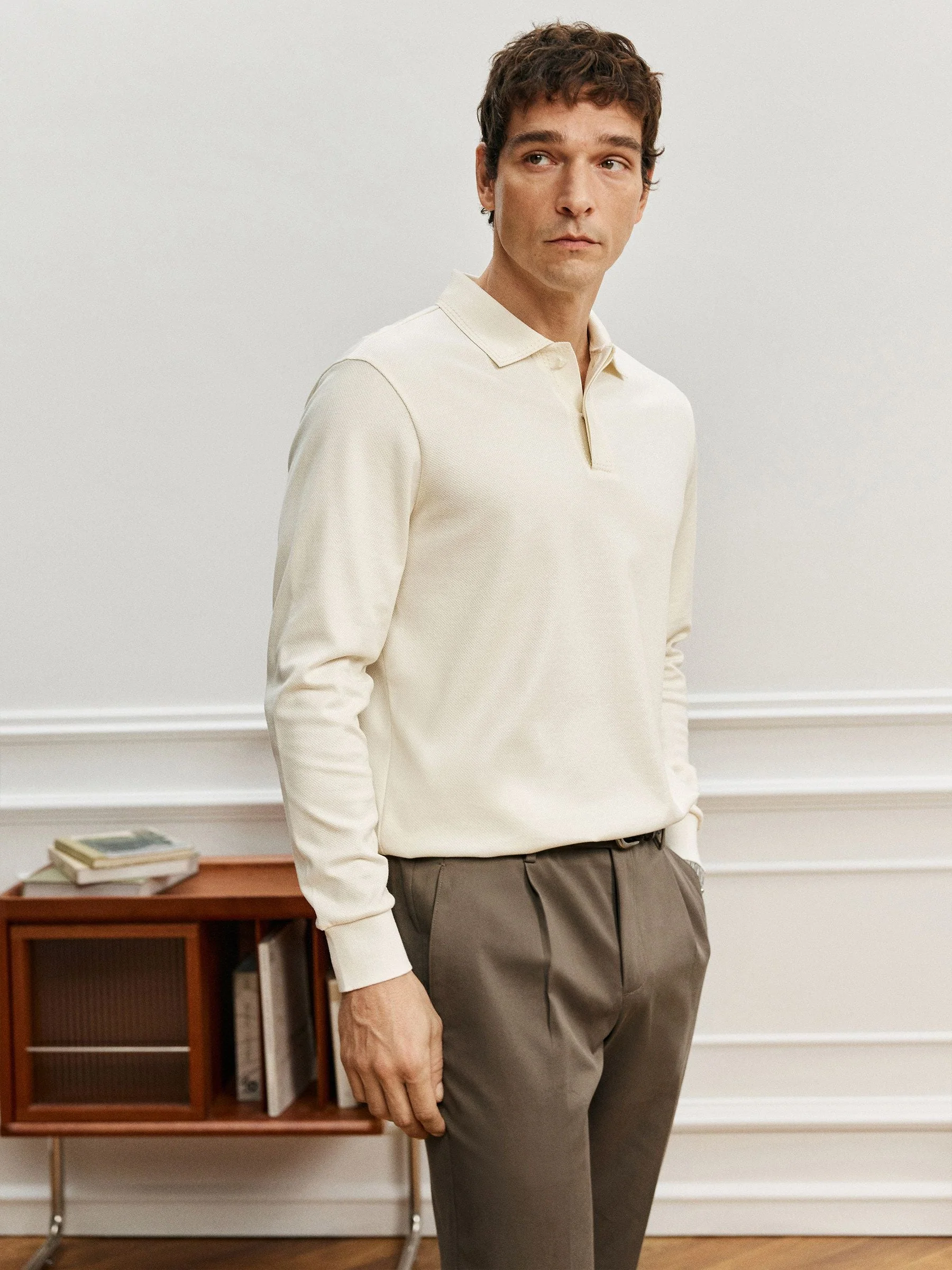 Piqué Long-Sleeve Polo - Image 4