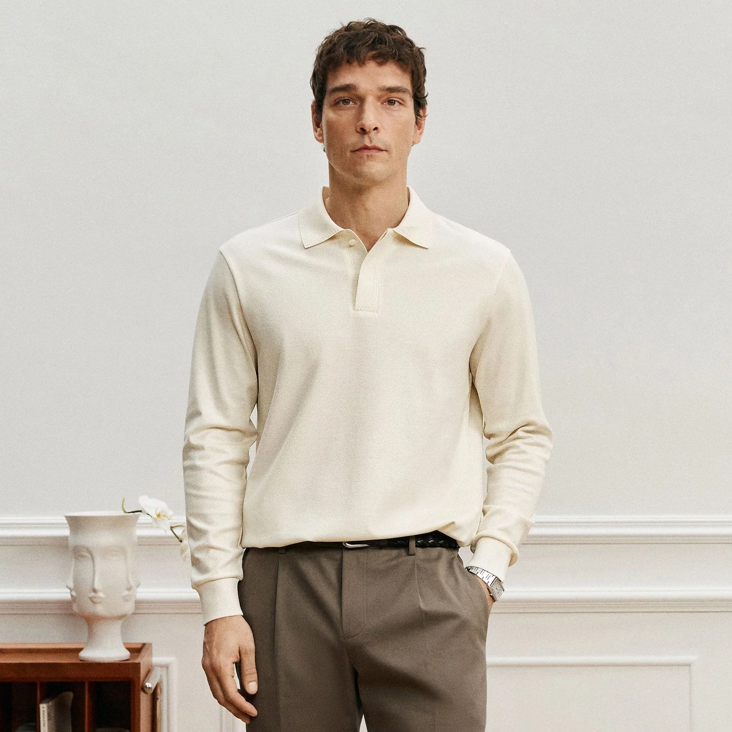 Piqué Long-Sleeve Polo - Image 7