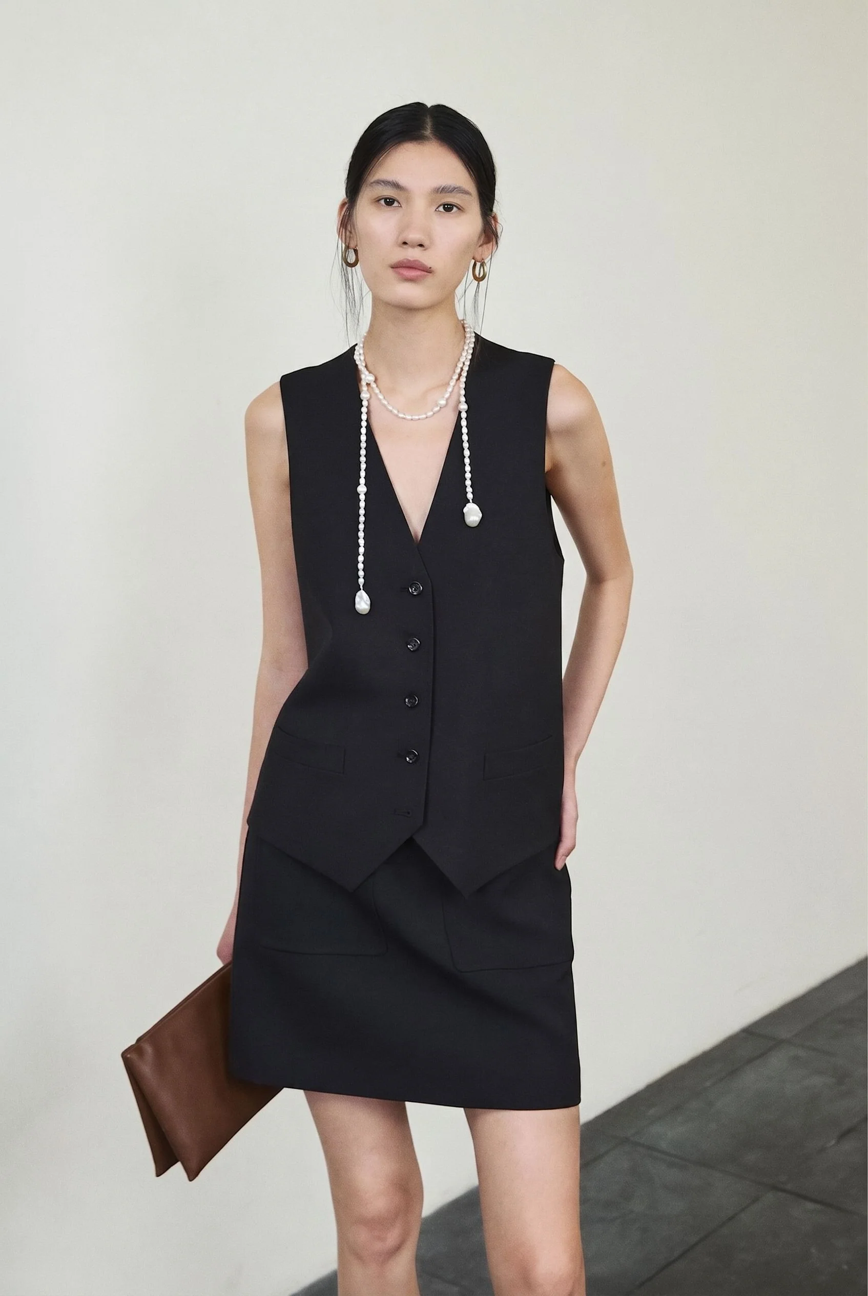 Plaid Contrast Vest