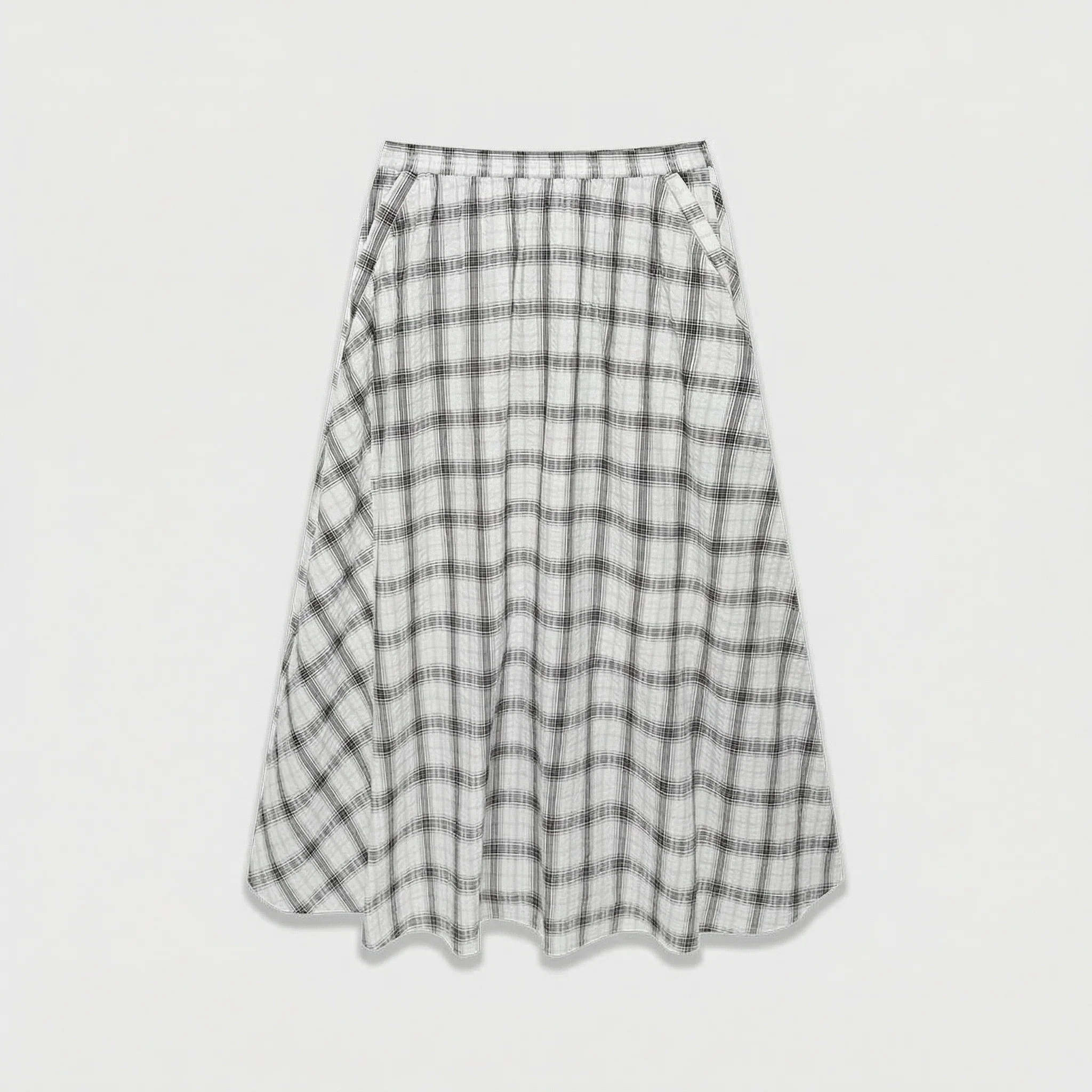 Plaid Cotton Midi Skirt - Image 6