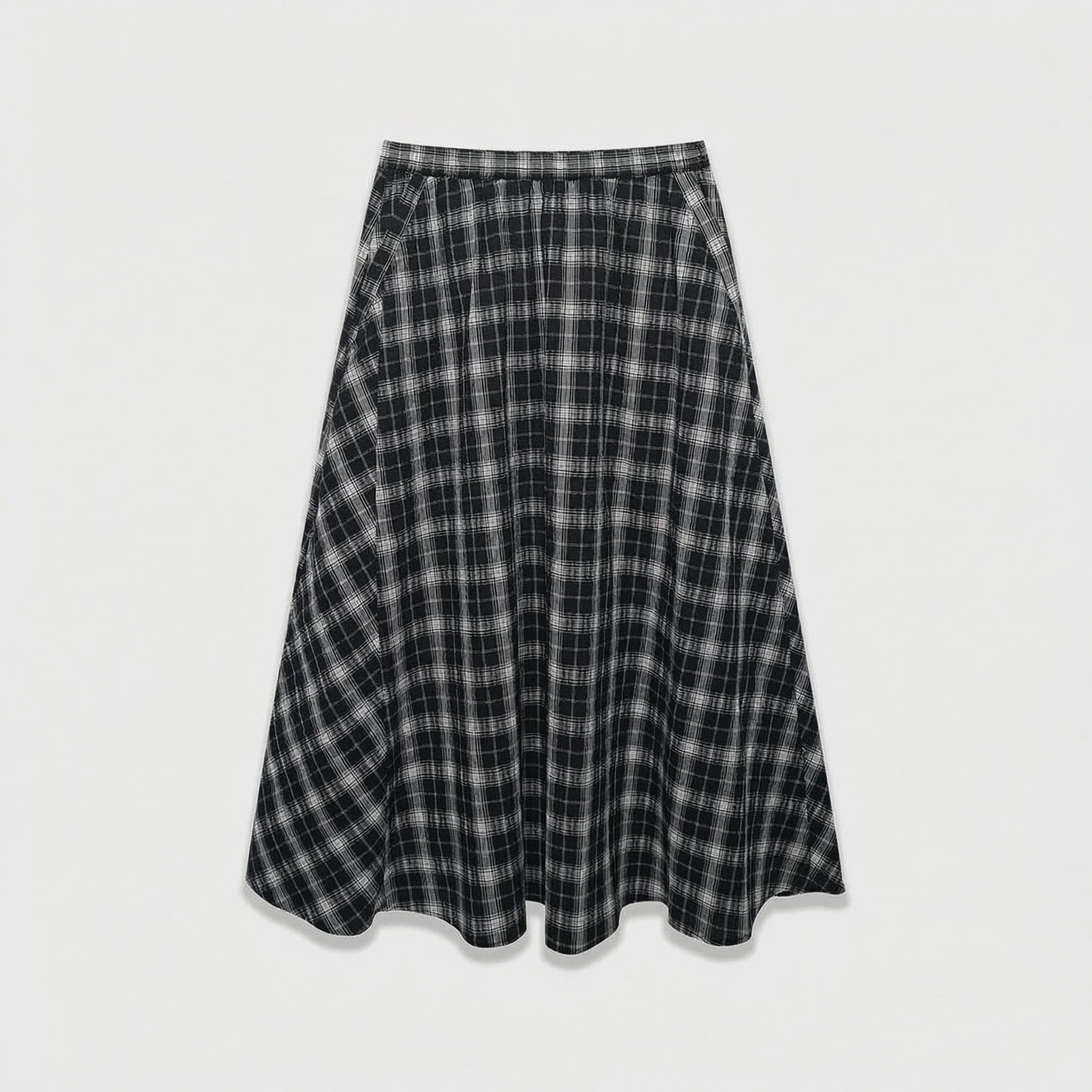 Plaid Cotton Midi Skirt - Image 7