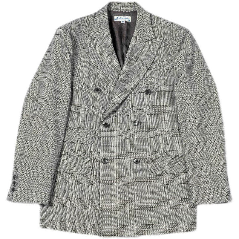 Plaid Double-Breasted Blazer