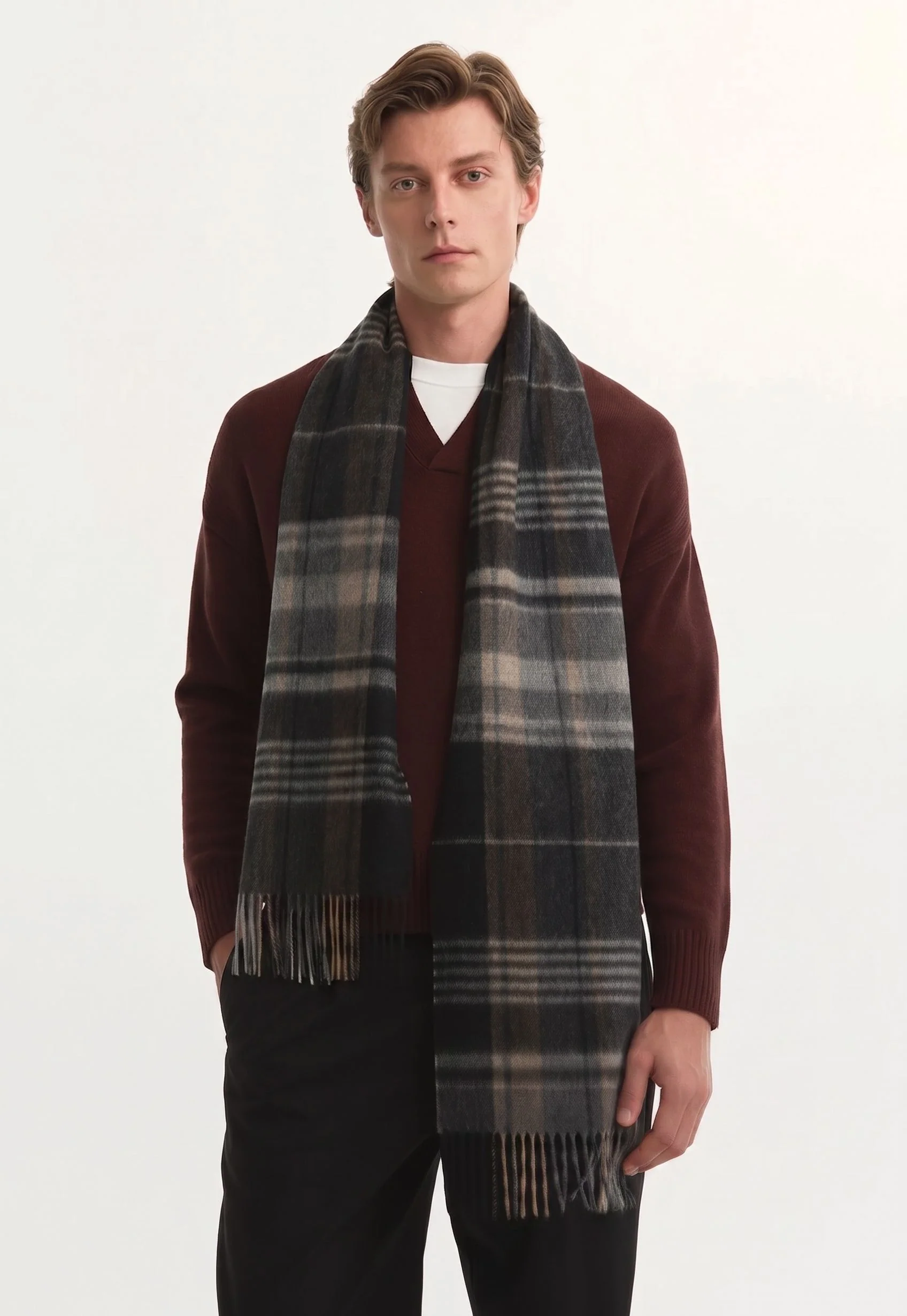 Plaid Fringe Scarf - Image 2