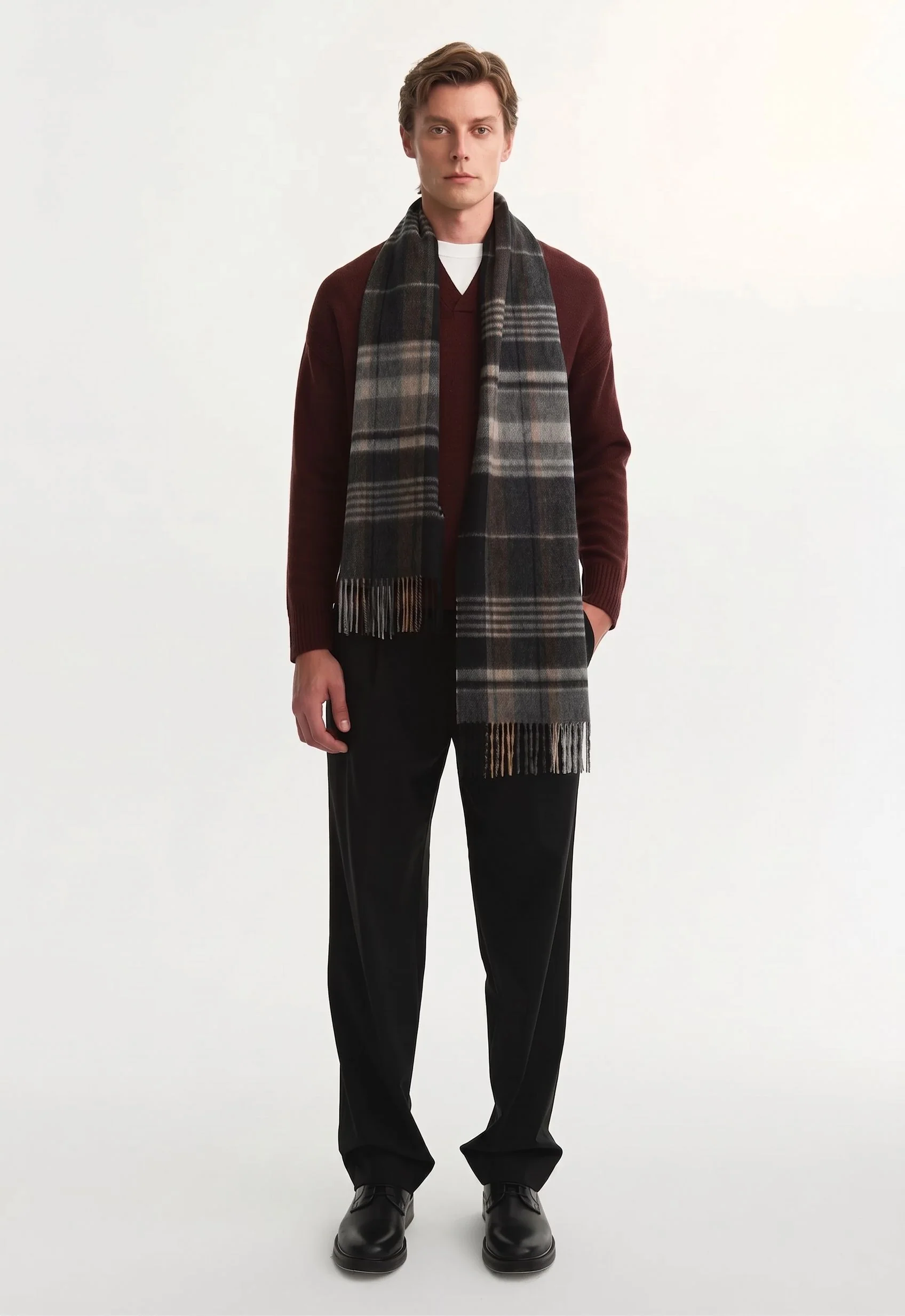 Plaid Fringe Scarf - Image 4