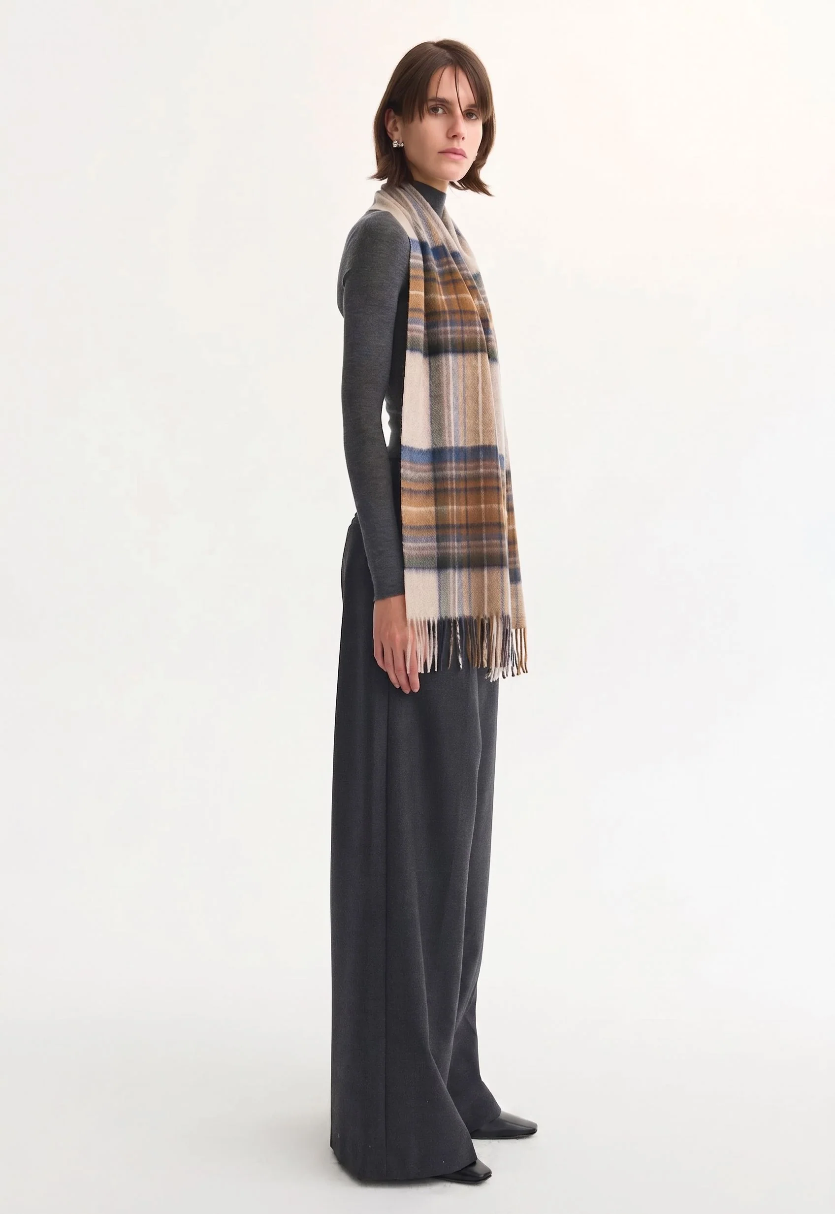 Plaid Fringe Scarf - Image 4