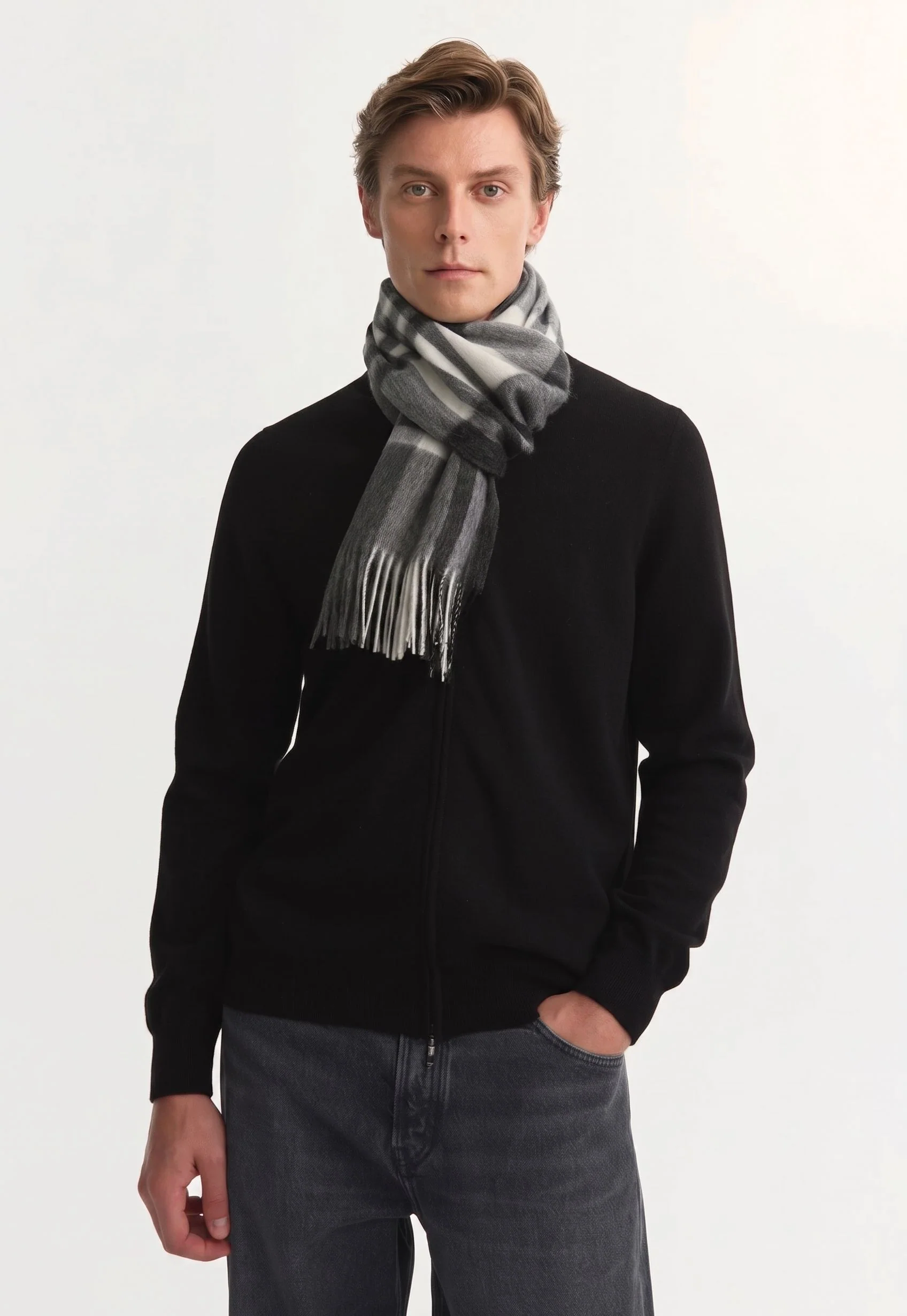 Plaid Fringe Scarf - Image 2