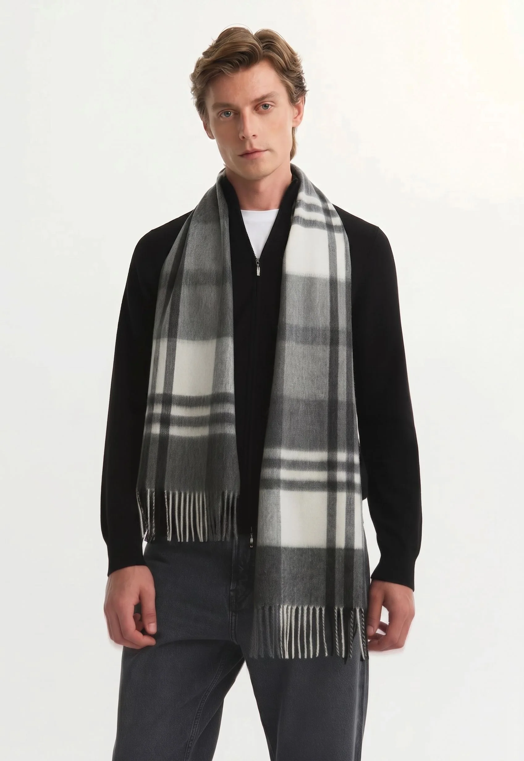 Plaid Fringe Scarf - Image 4