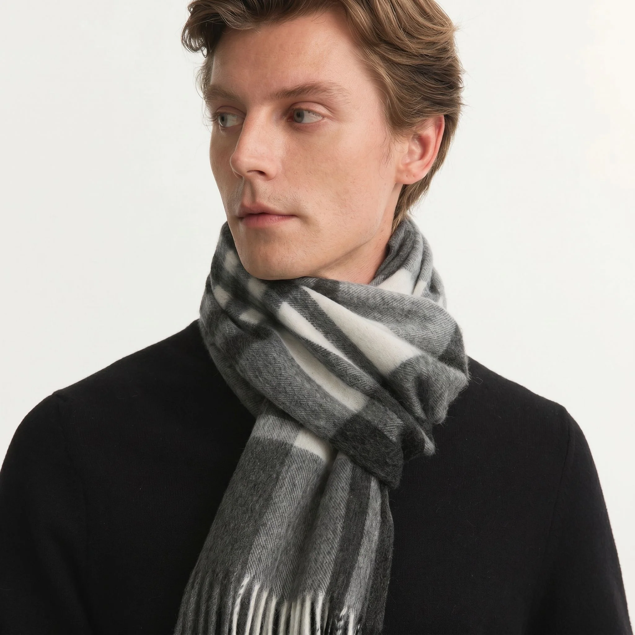 Plaid Fringe Scarf - Image 5