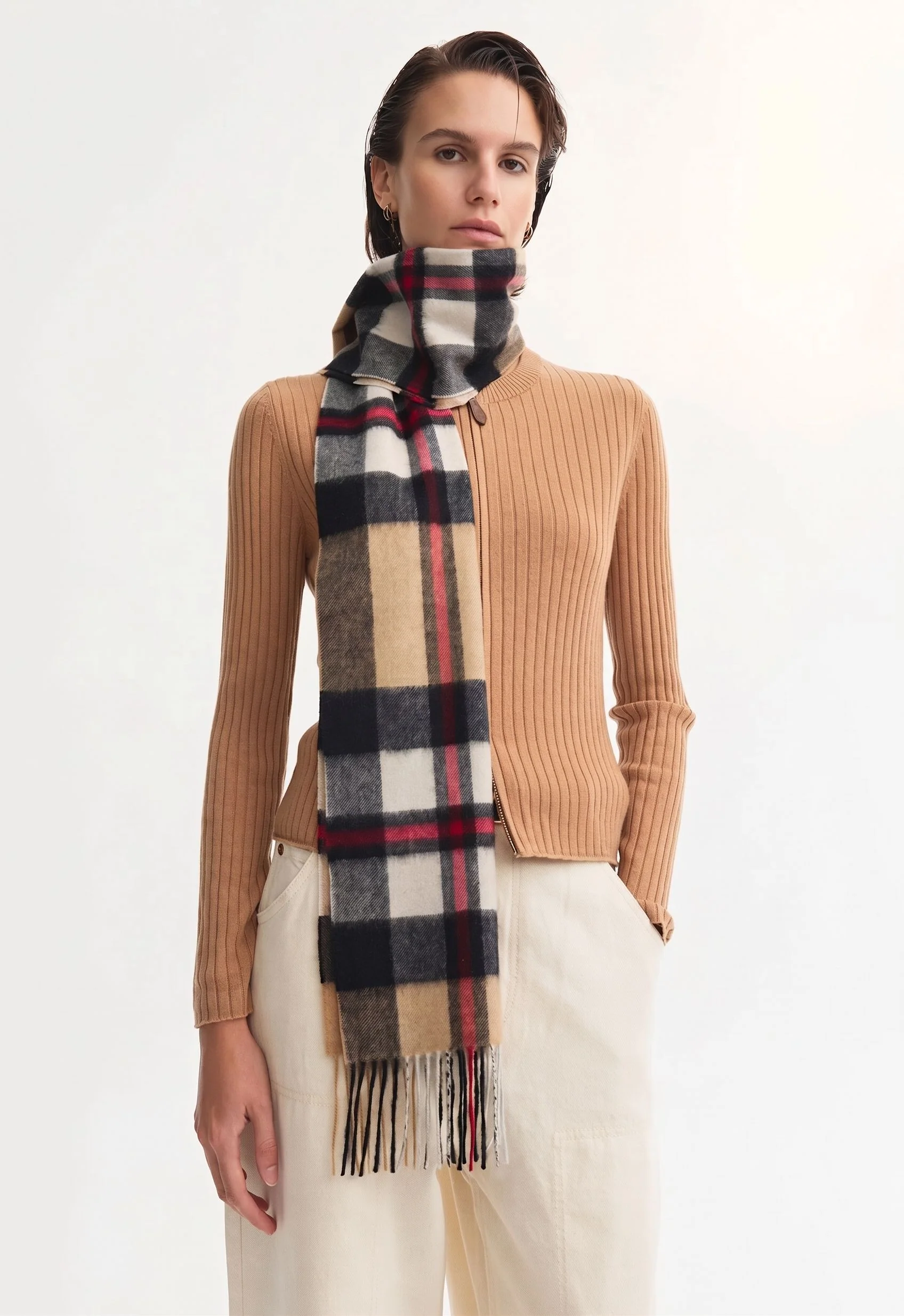 Plaid Fringe Scarf