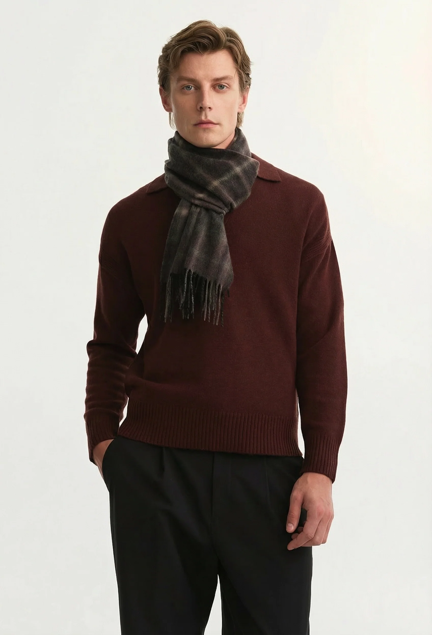 Plaid Fringe Scarf - Image 2
