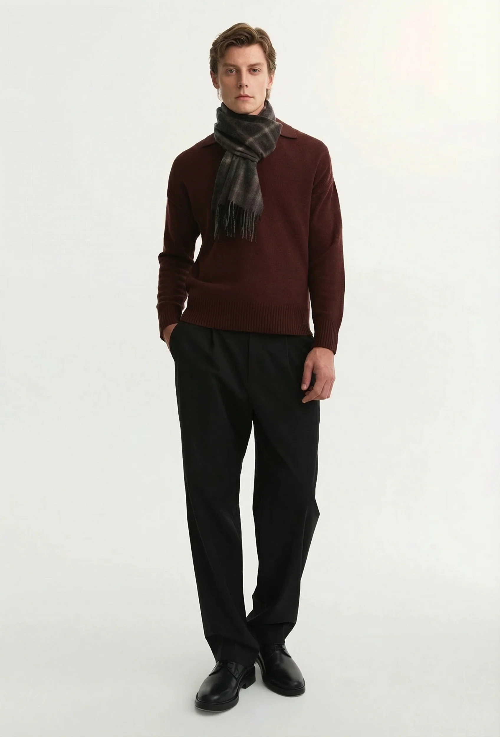 Plaid Fringe Scarf - Image 3