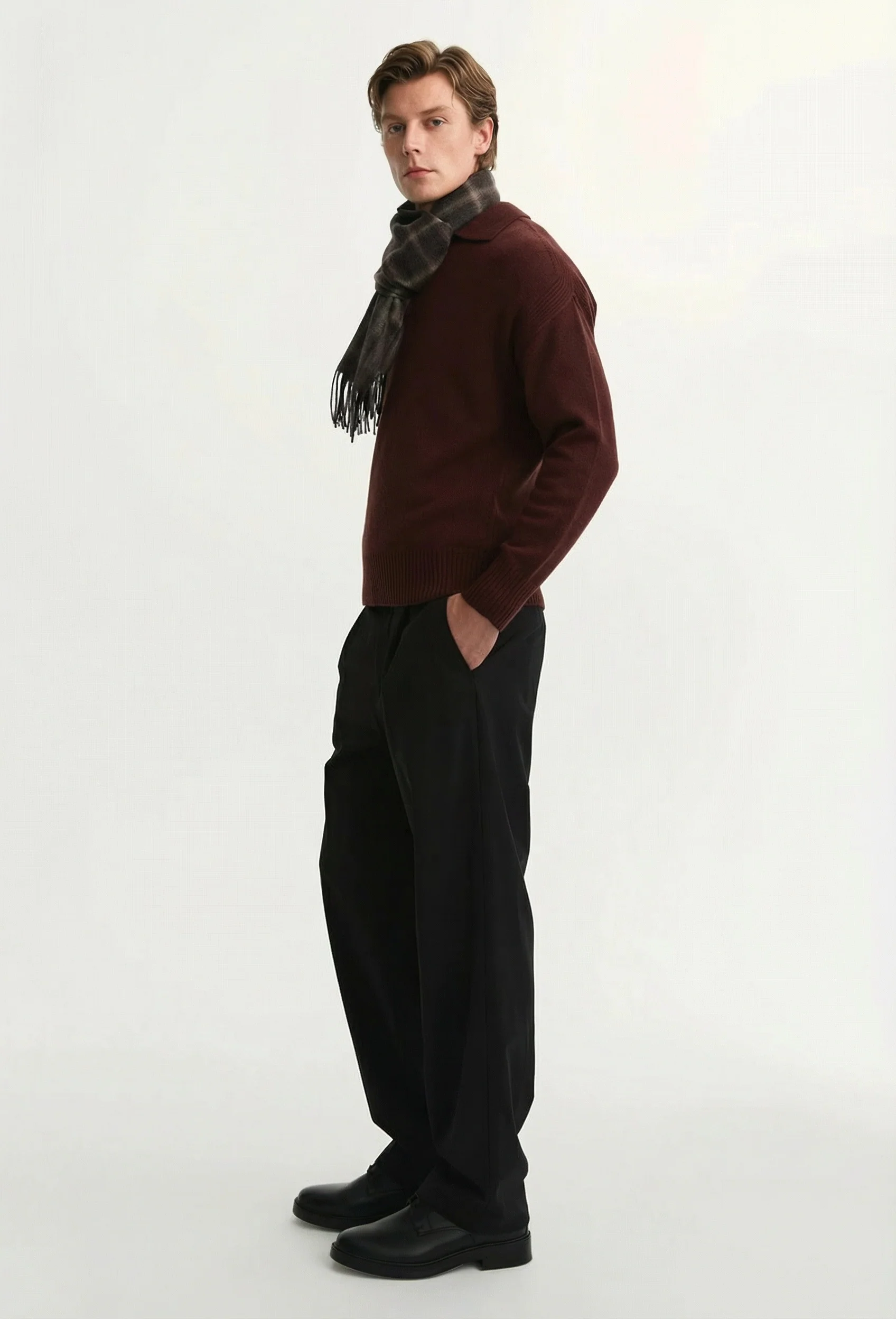 Plaid Fringe Scarf - Image 4