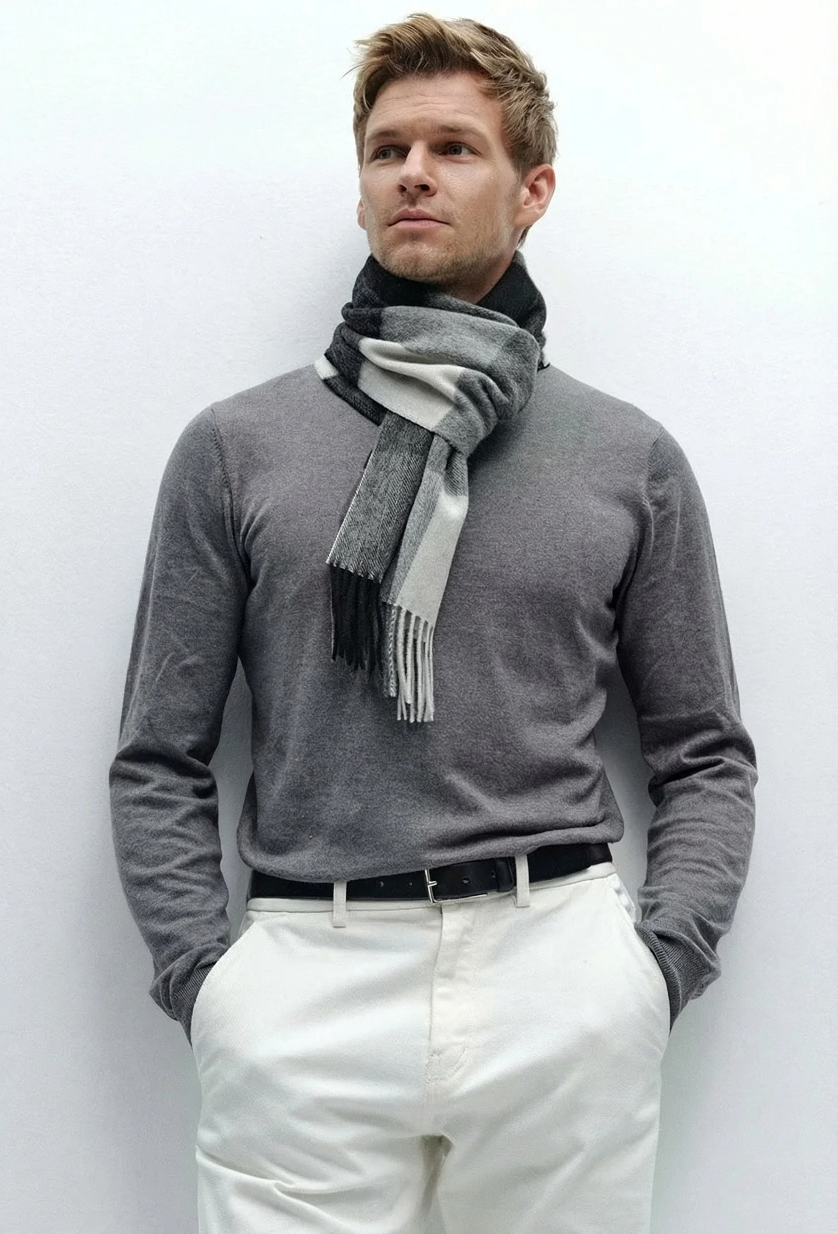 Plaid Fringe Scarf - Image 3