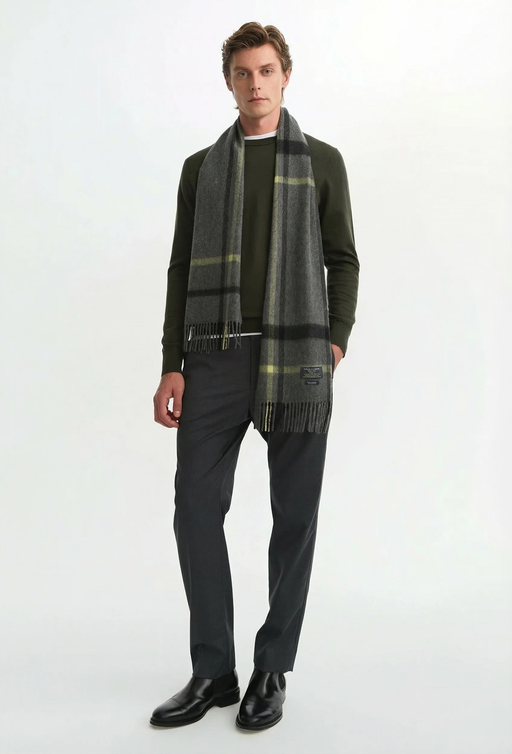 Plaid Fringe Scarf - Image 4