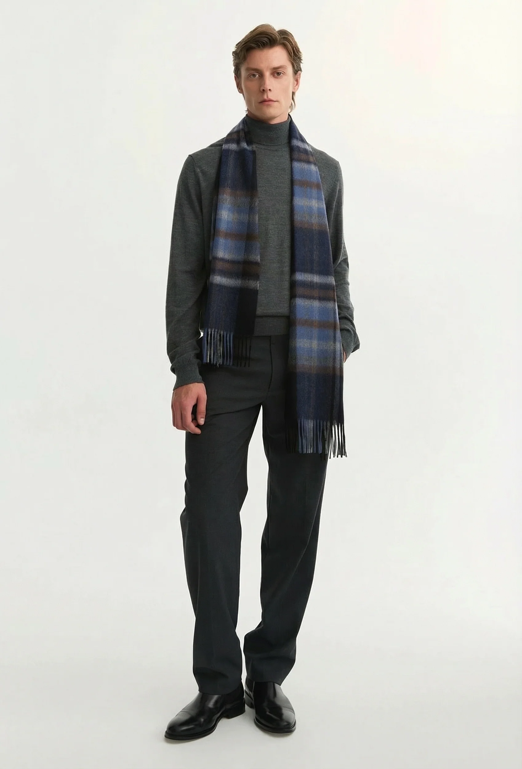 Plaid Fringe Scarf