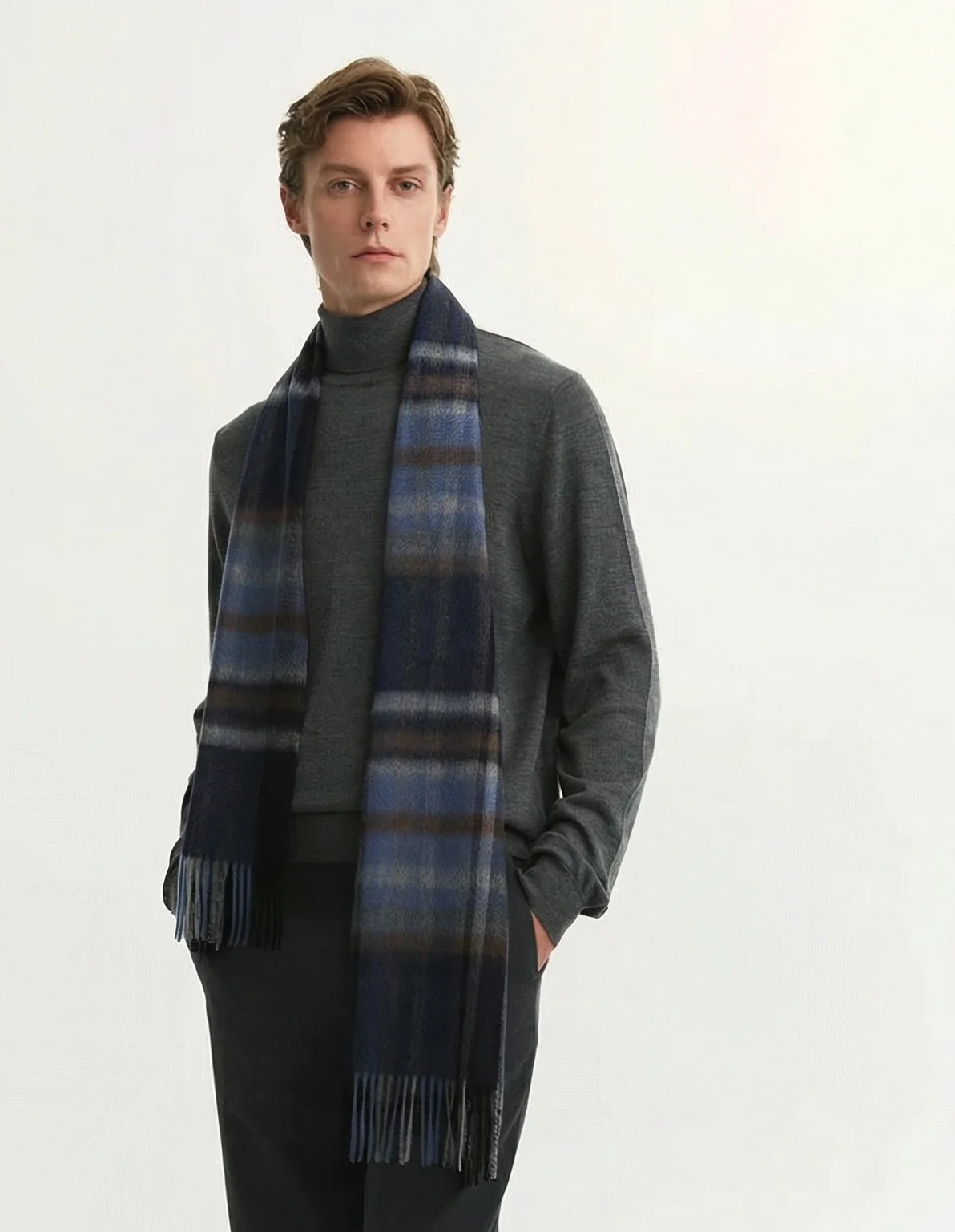 Plaid Fringe Scarf - Image 3