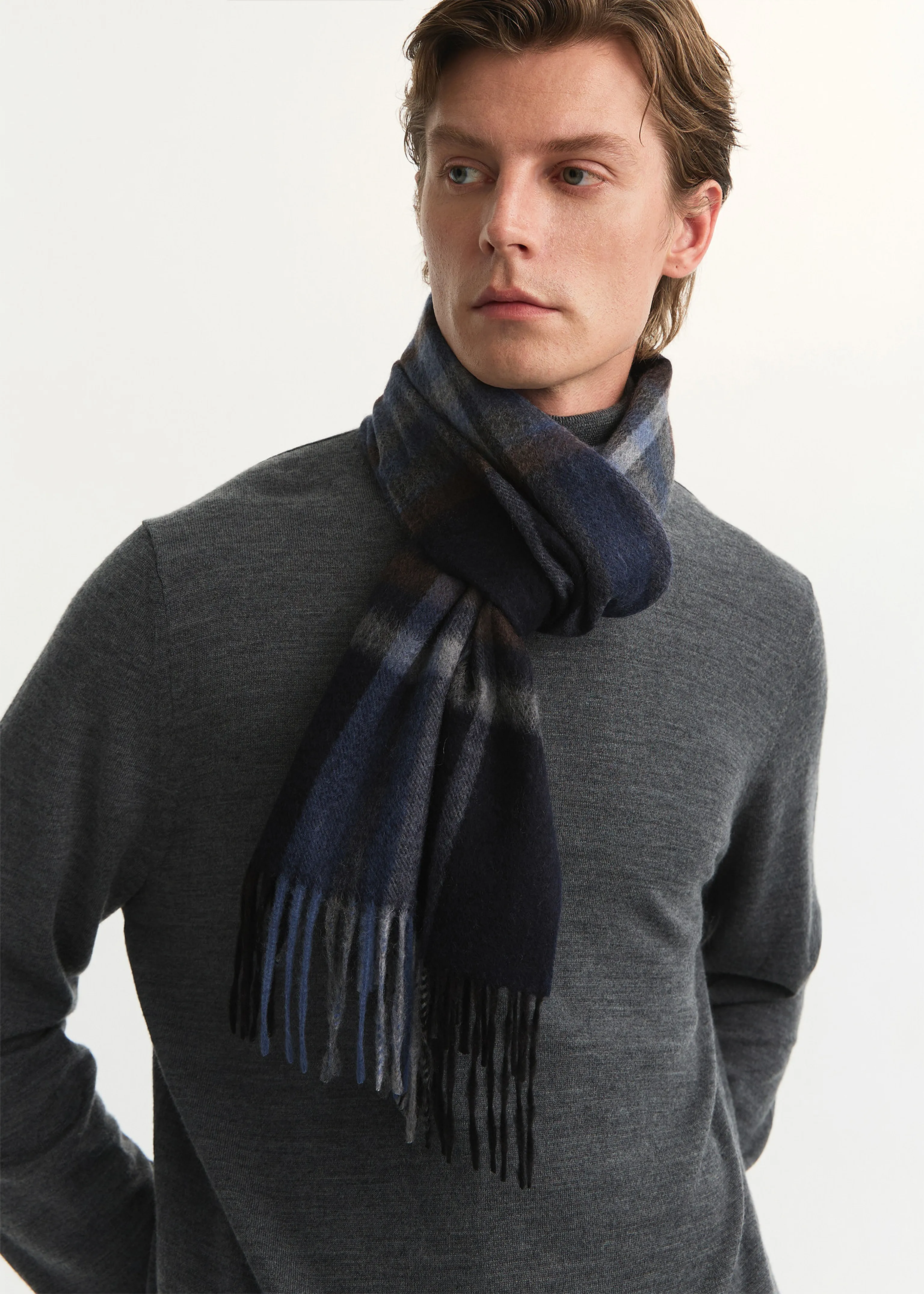 Plaid Fringe Scarf - Image 4