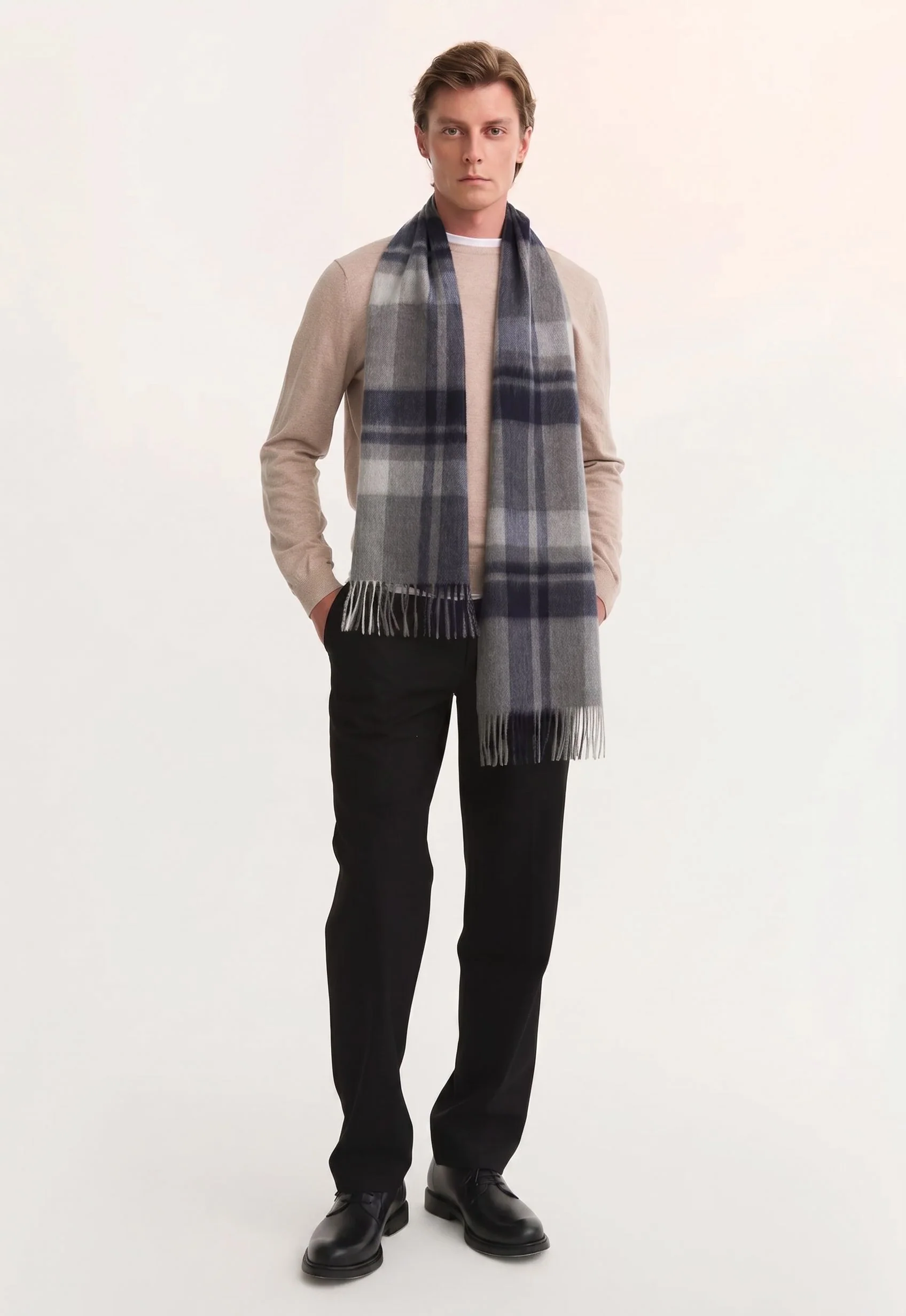 Plaid Fringe Scarf