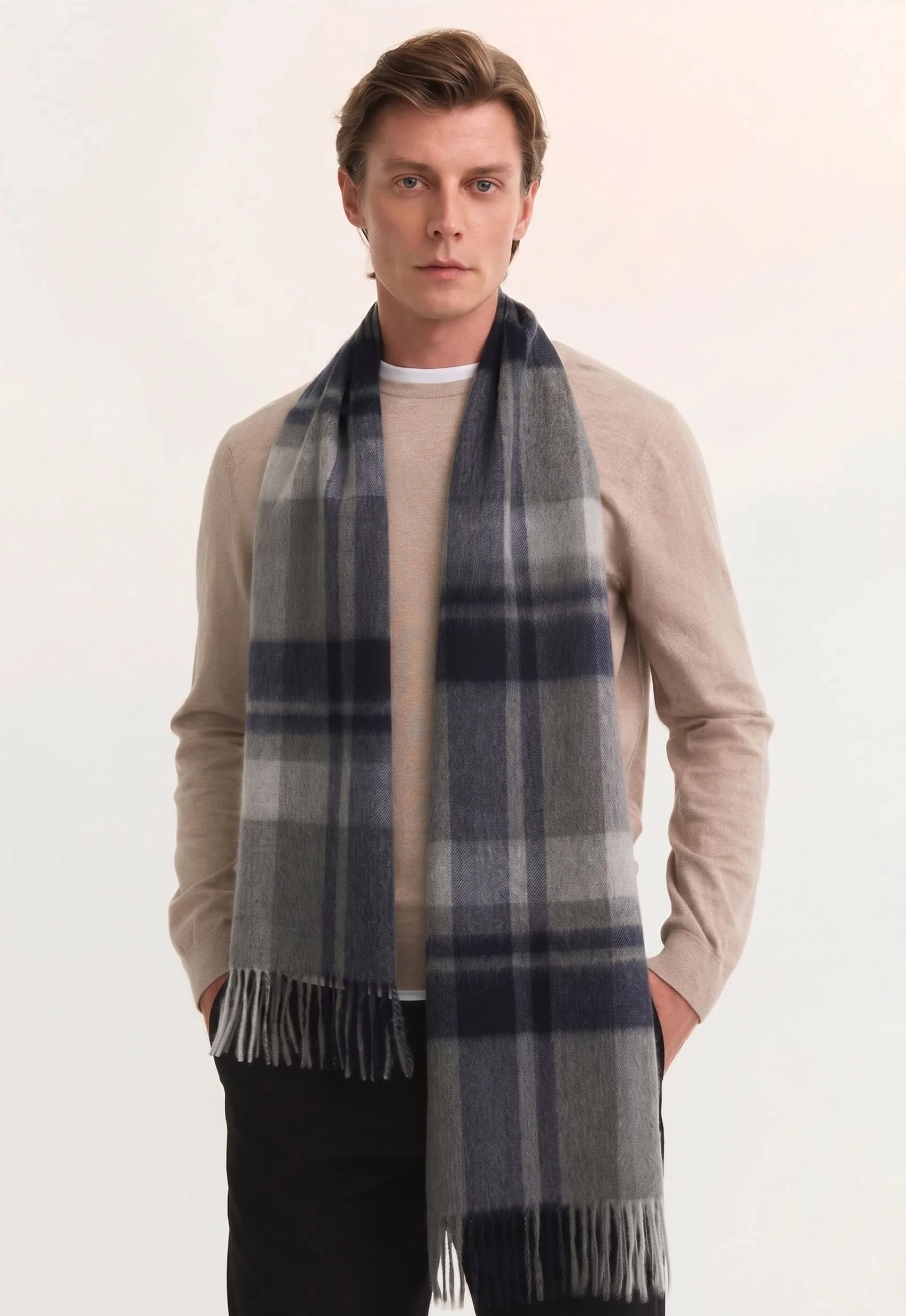 Plaid Fringe Scarf - Image 4