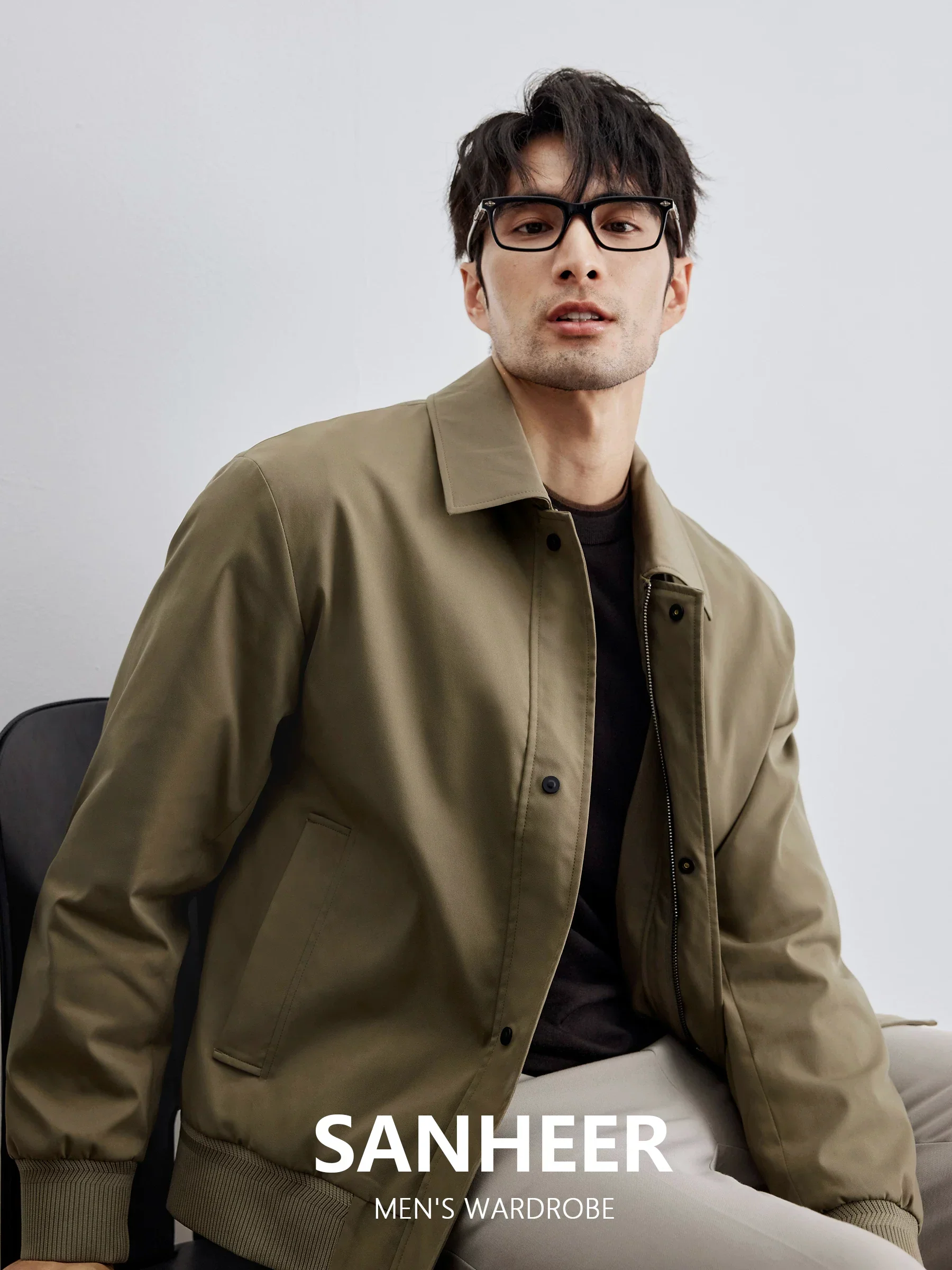 Plaid-Lined Harrington Jacket