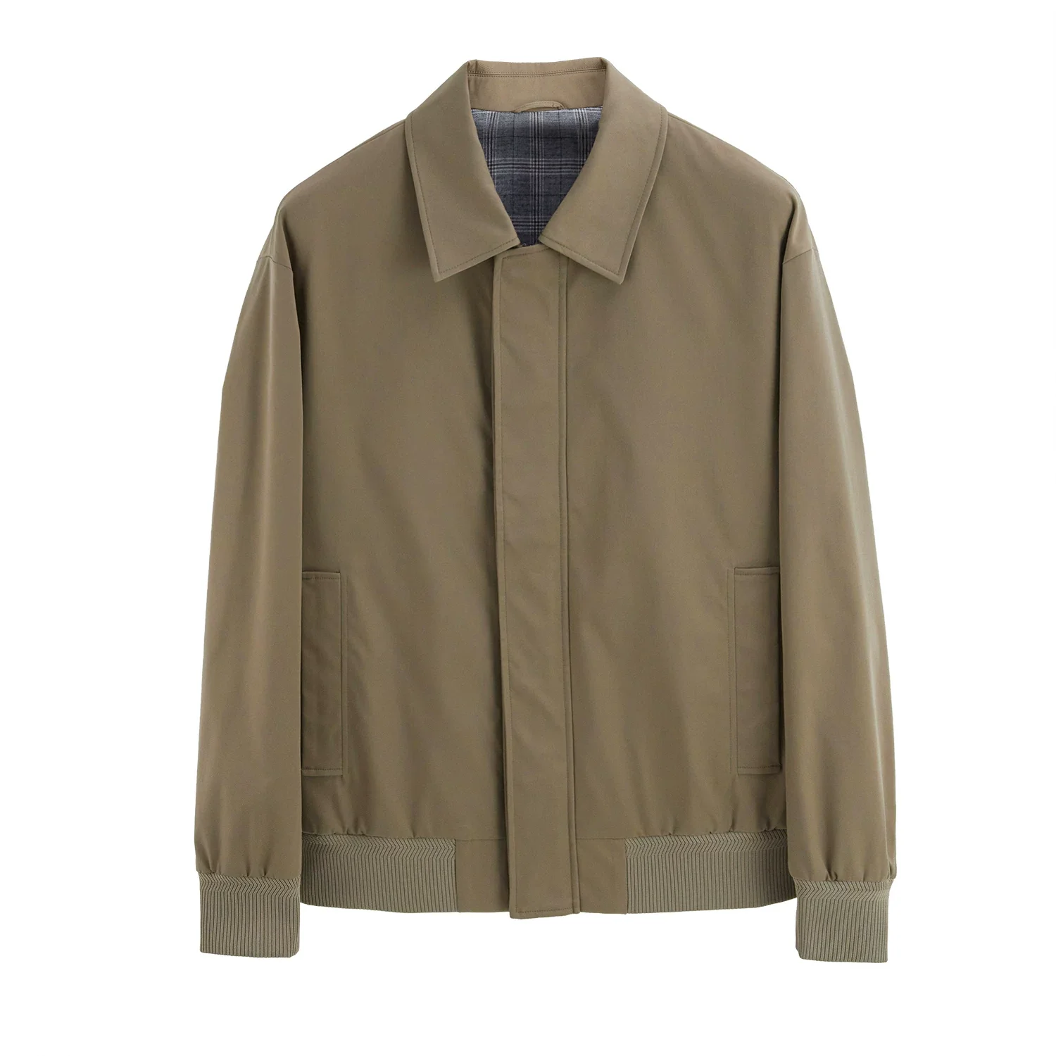 Plaid-Lined Harrington Jacket - Image 5
