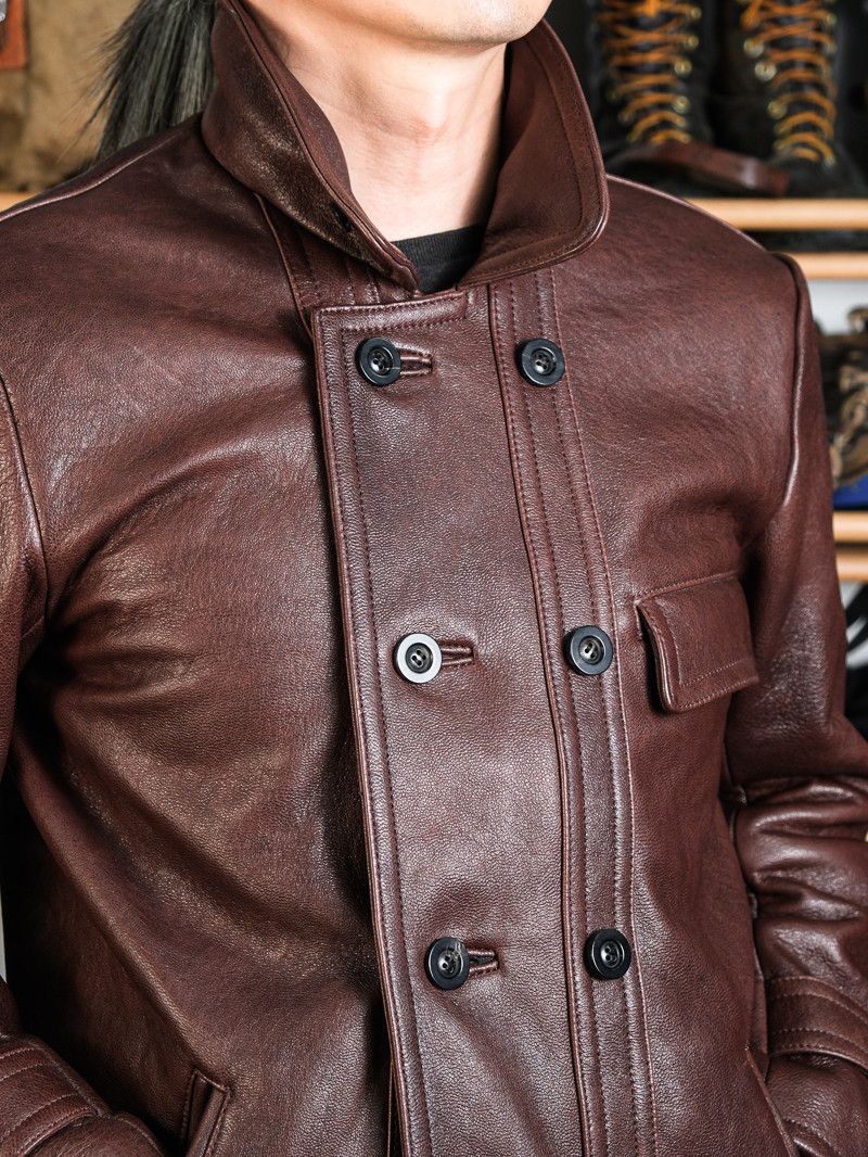 Plaid-Lined Leather Jacket - Image 5