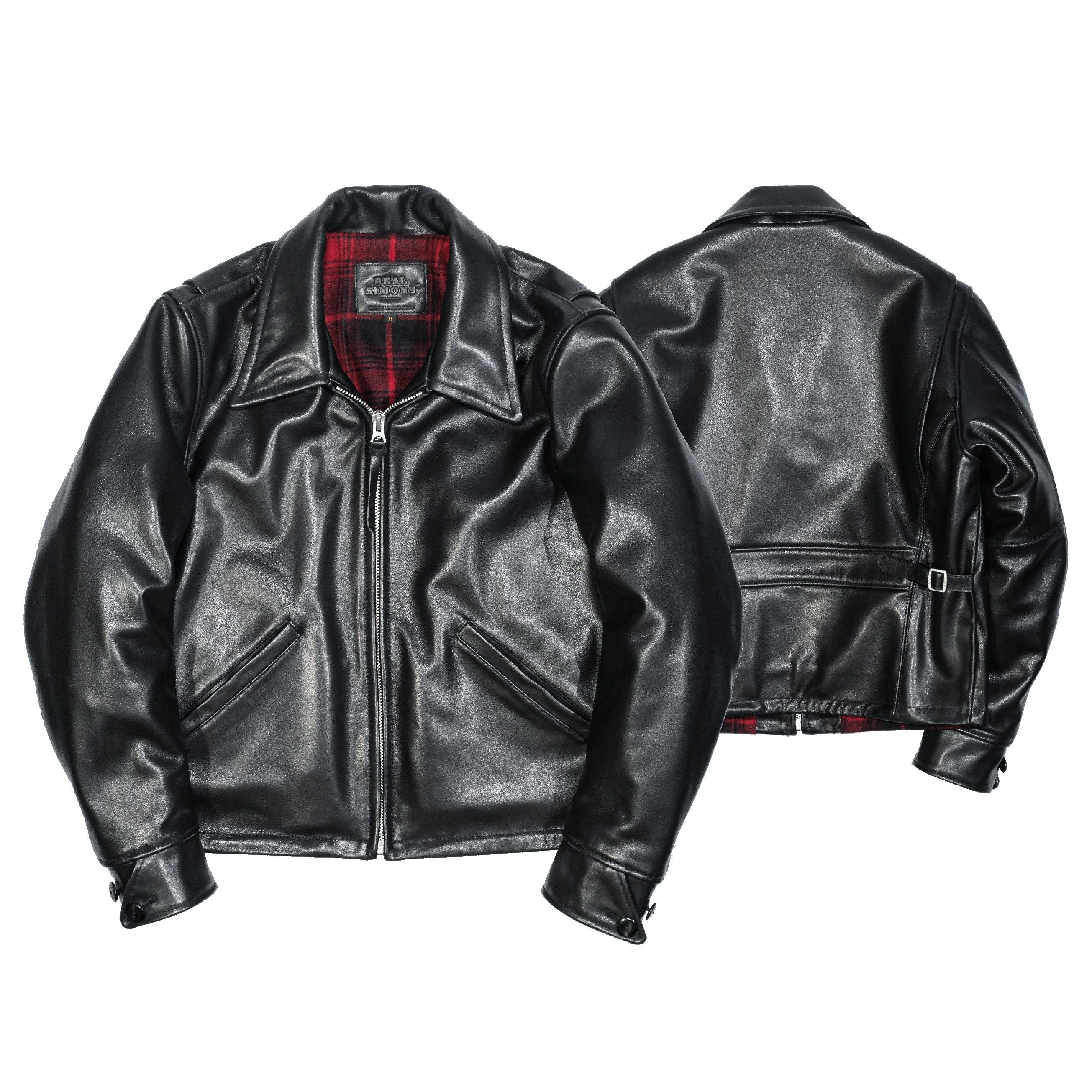 Plaid-Lined Leather Jacket - Image 4