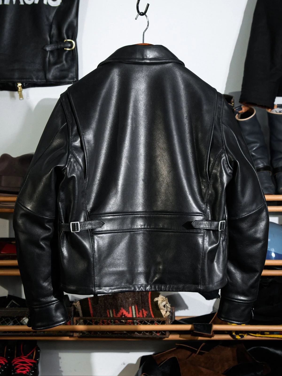 Plaid-Lined Leather Jacket - Image 6