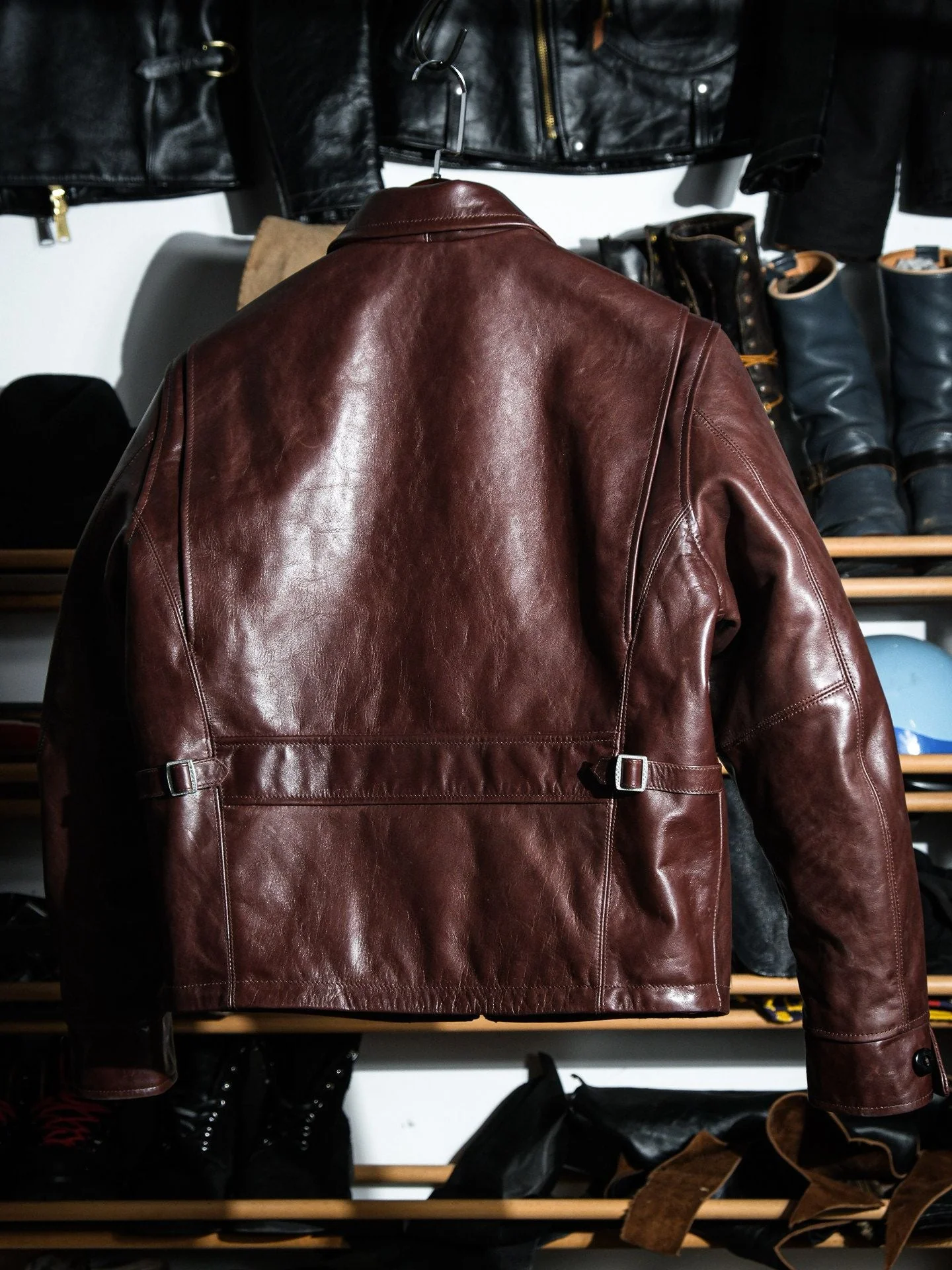 Plaid-Lined Leather Jacket - Image 7