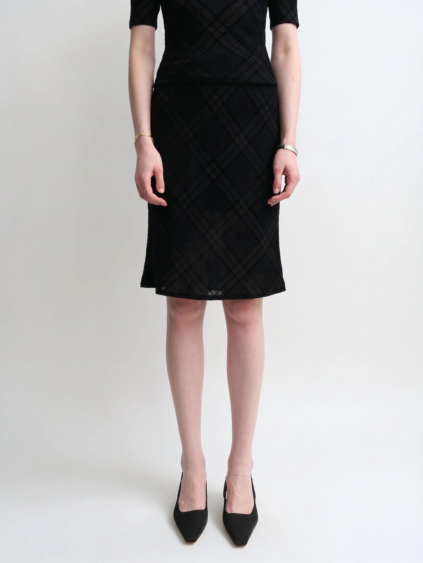 Plaid Mesh Skirt - Image 6
