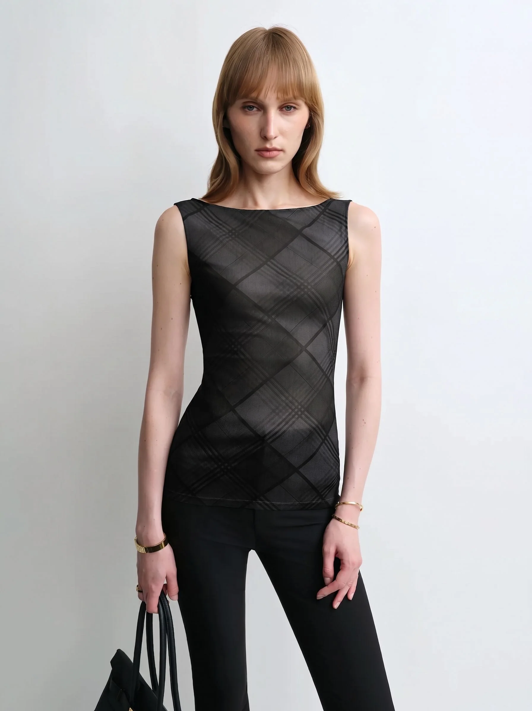 Plaid Mesh Tank - Image 2