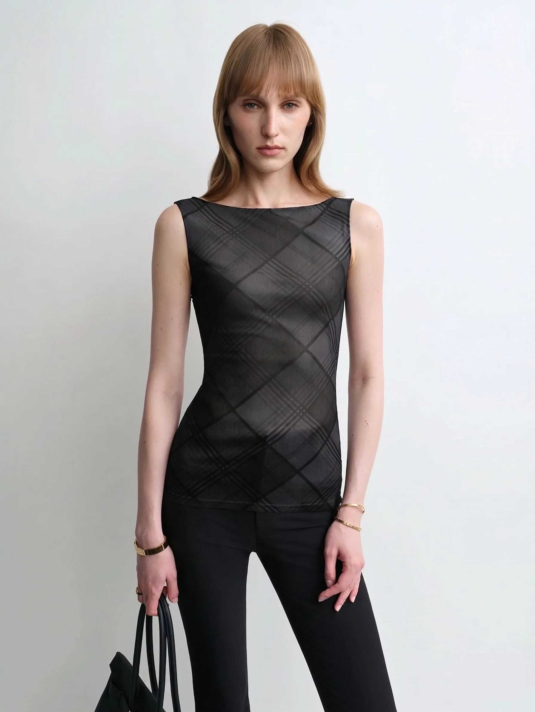 Plaid Mesh Tank - Image 7