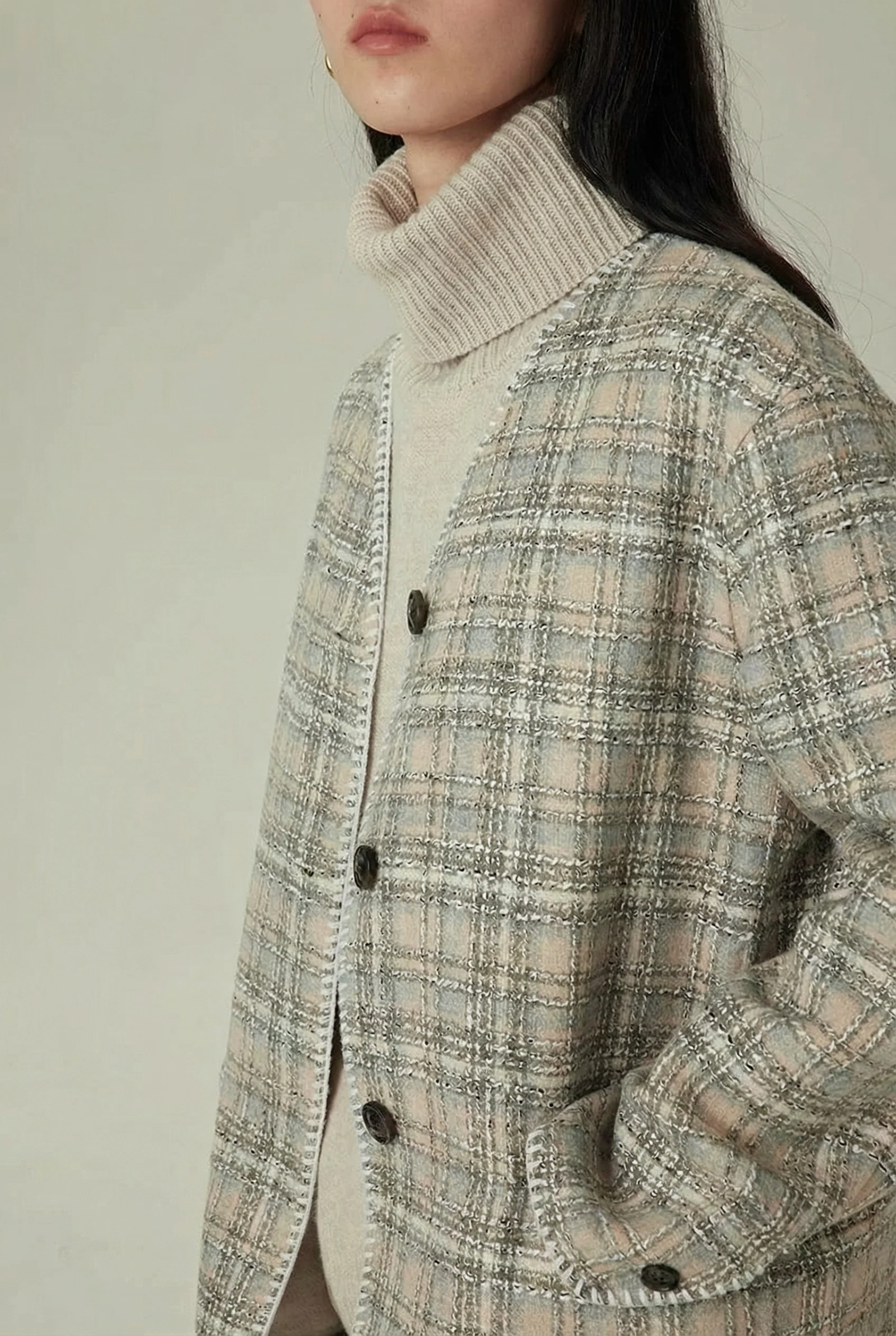 Plaid Trim Jacket - Image 6