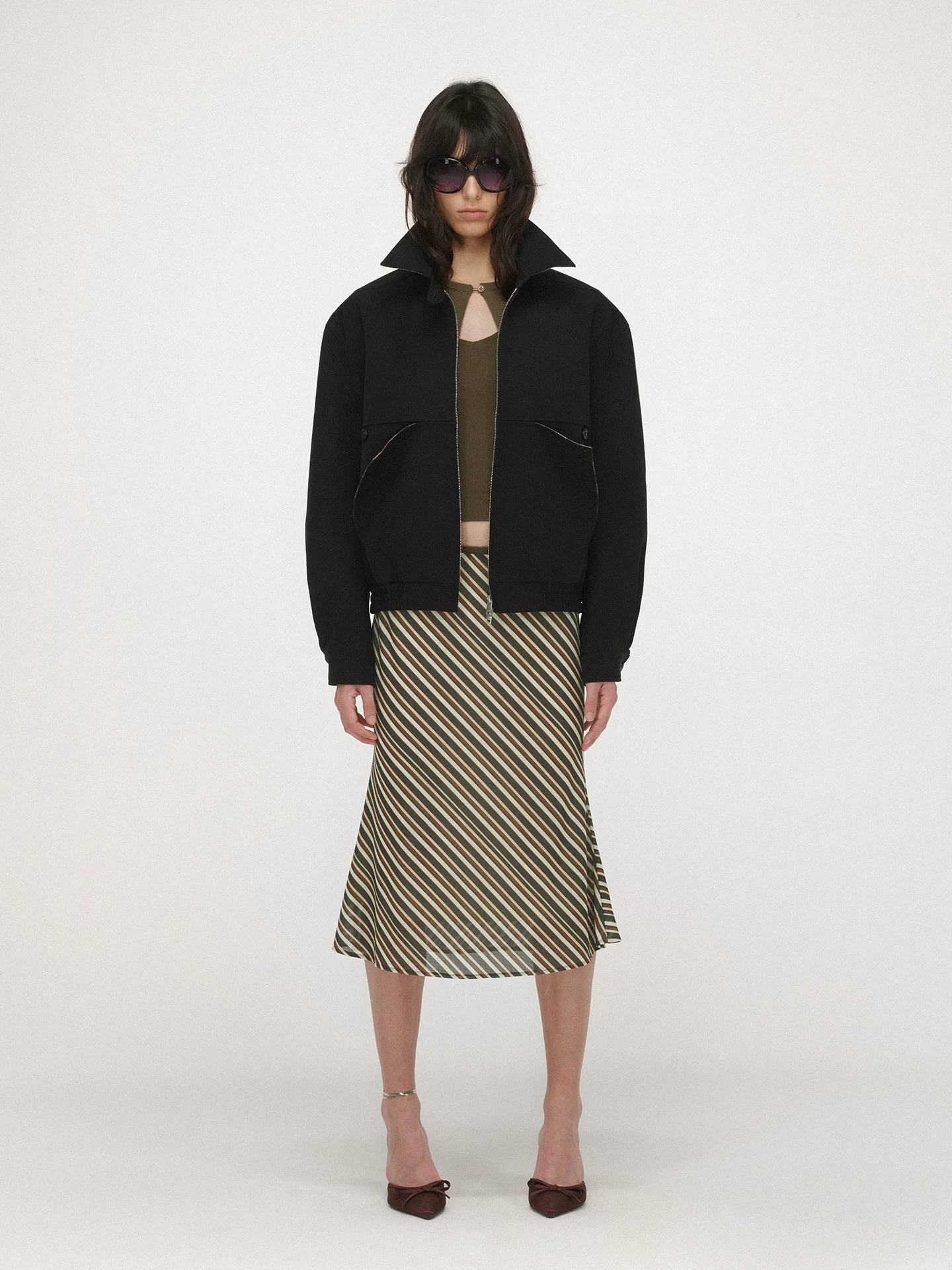 Plaid-Trim Zip Jacket - Image 4