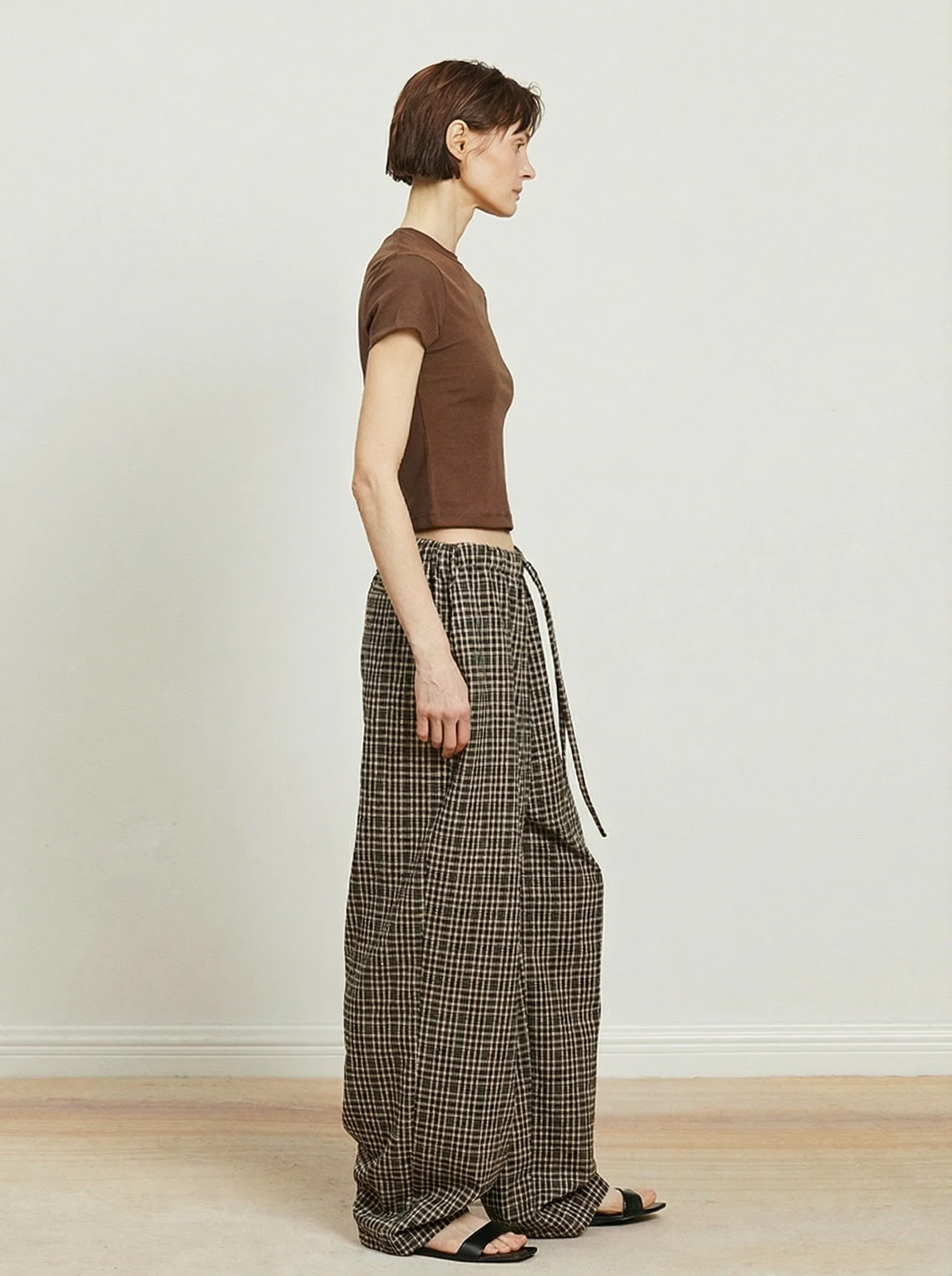 Plaid Wool-Blend Wide-Leg Pants - Image 3