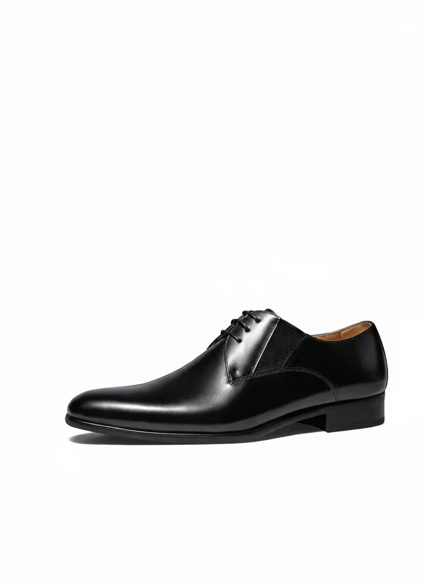 Plain-Toe Calf Leather Derby