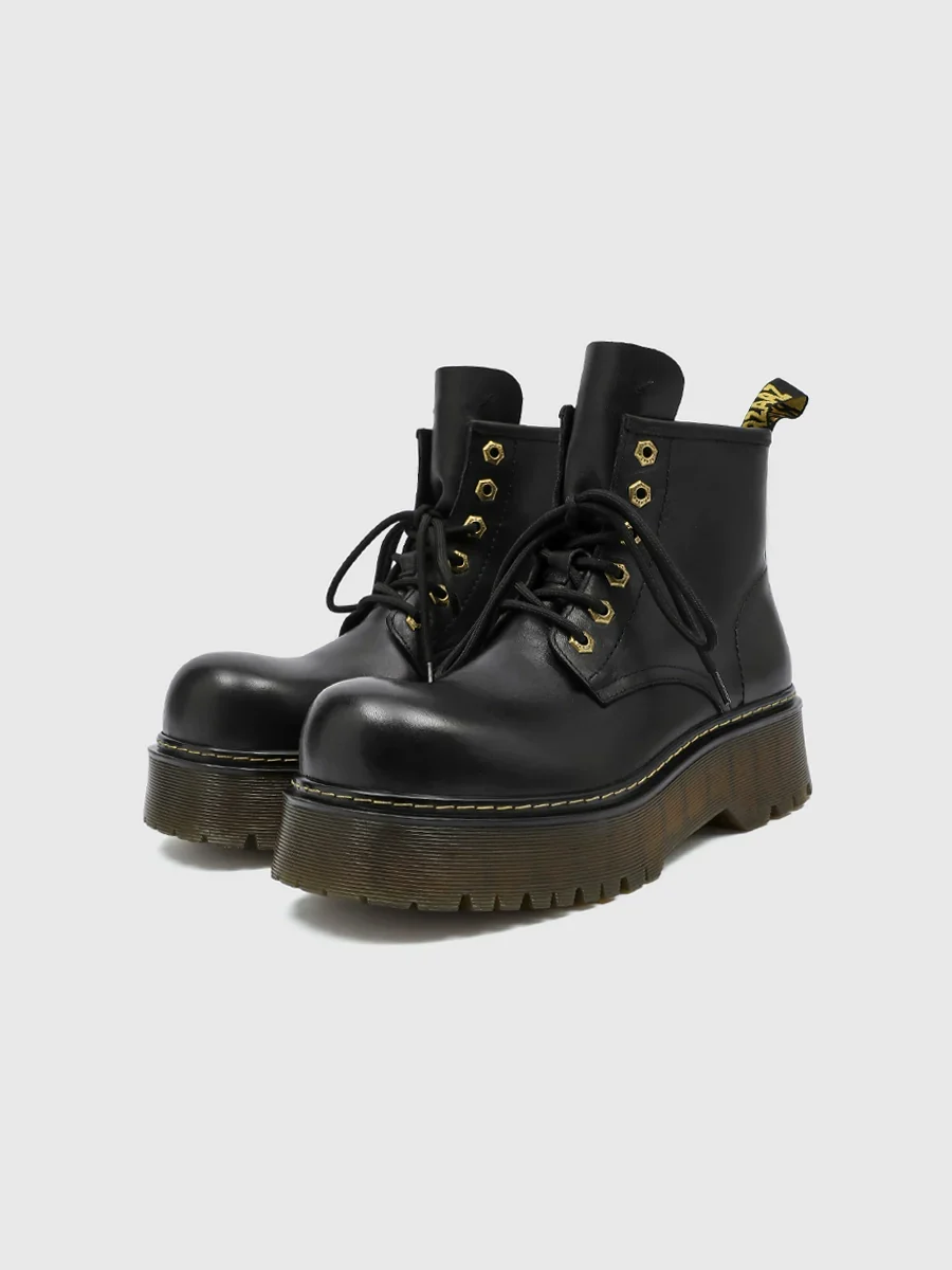 Platform Leather Ankle Boots - Image 2
