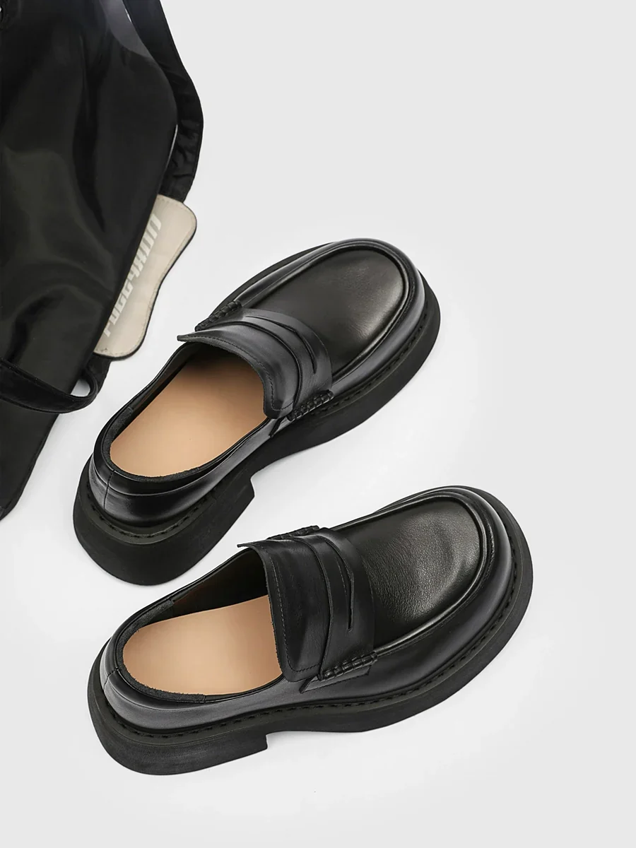 Platform Leather Penny Loafers - Image 7