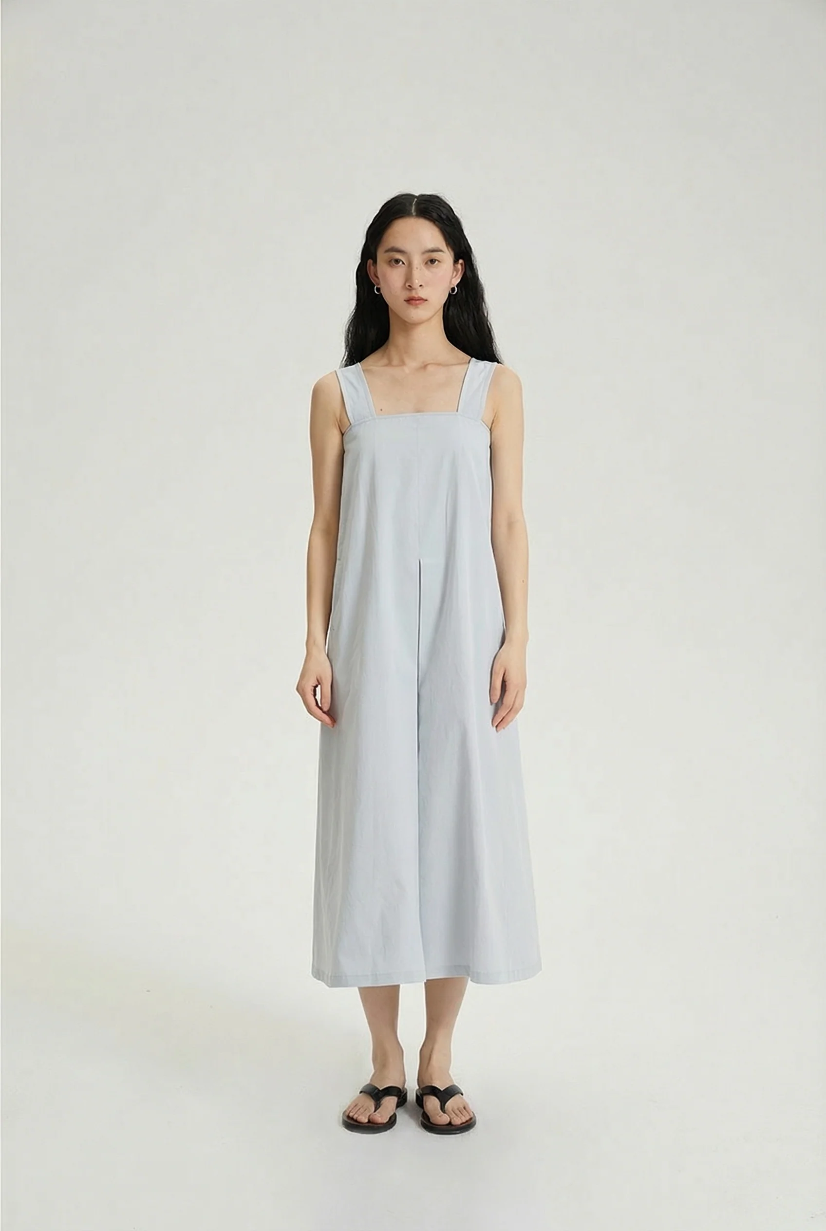 Pleat Front Midi Dress