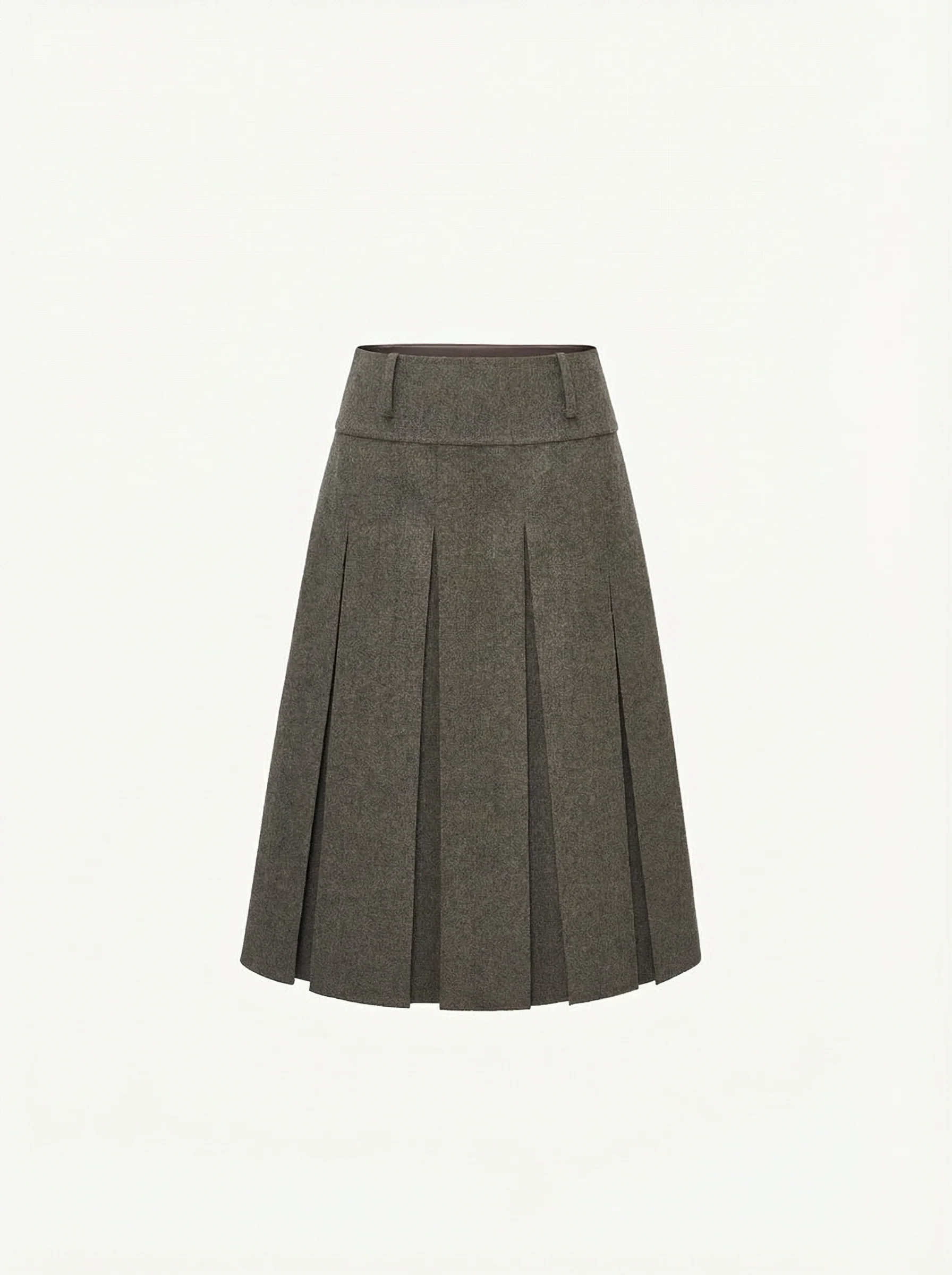 Pleated A-Line Midi Skirt