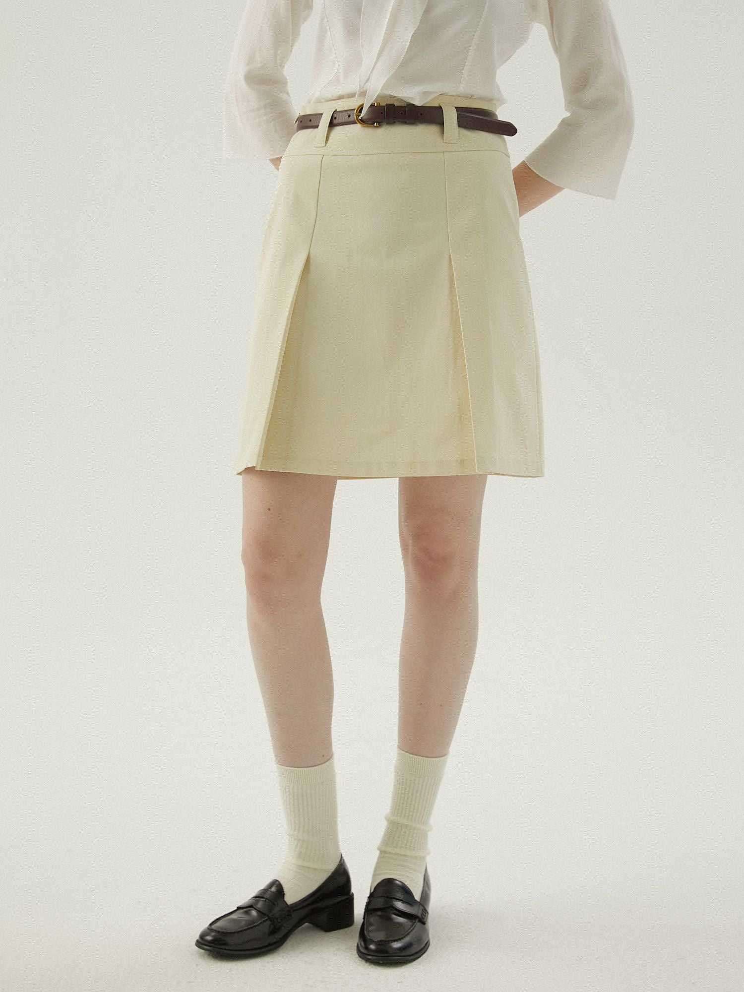 Pleated A-Line Skirt