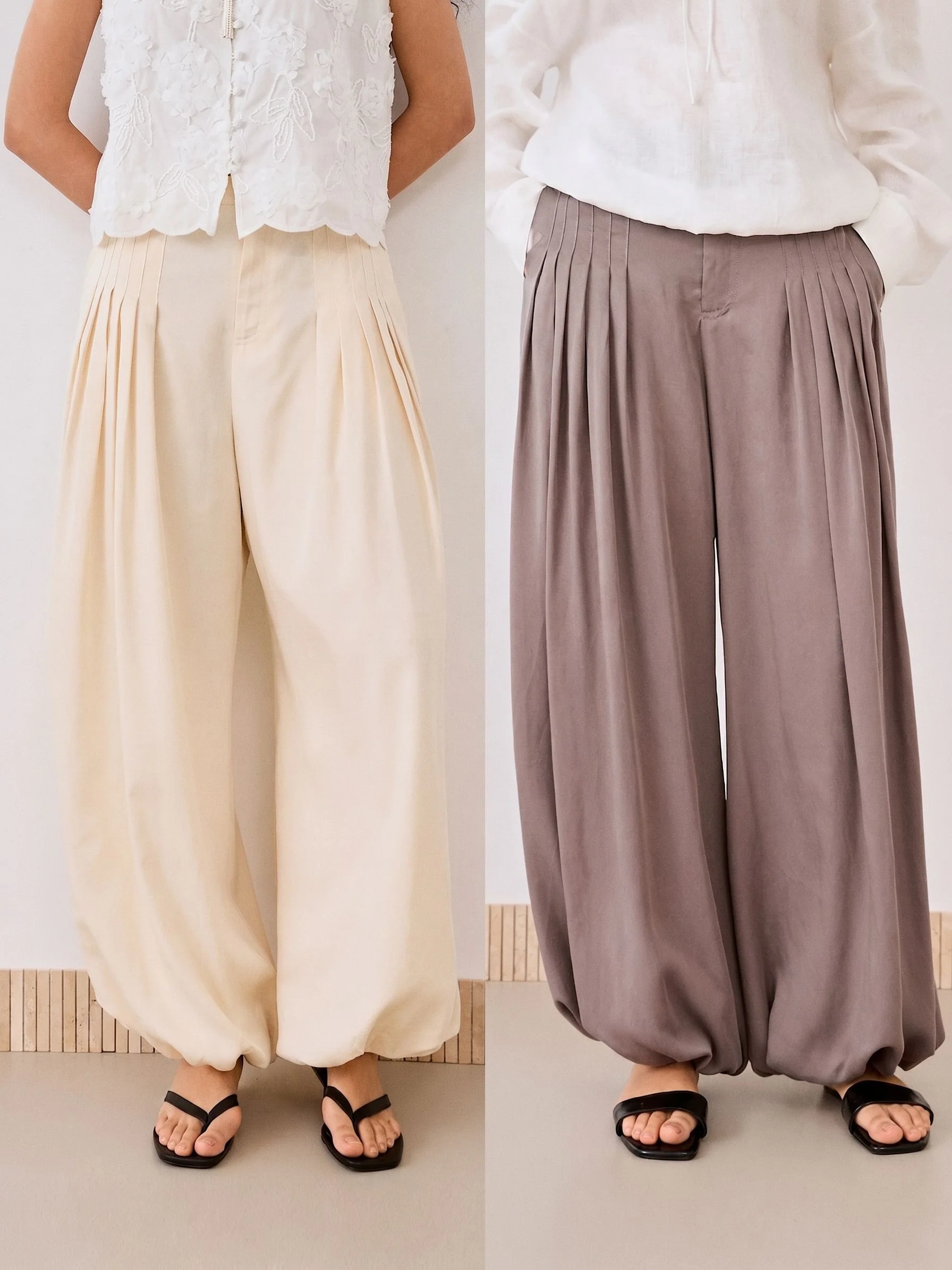 Pleated Balloon Pants