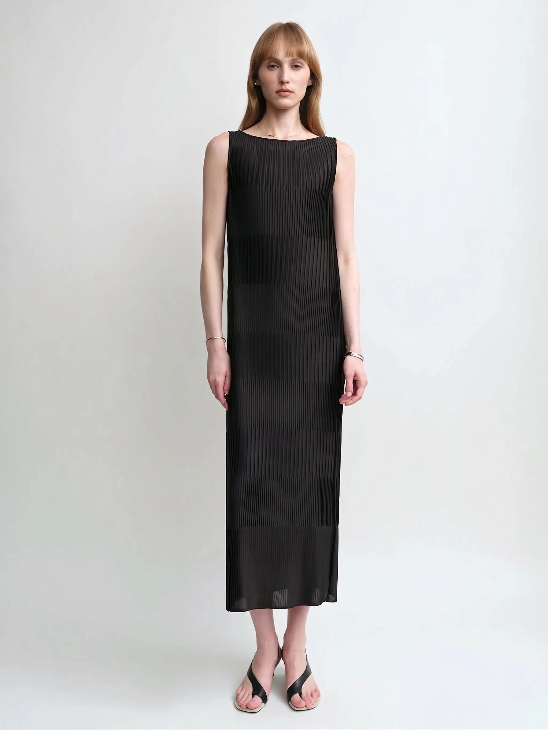 Pleated Belted Midi Dress - Image 5