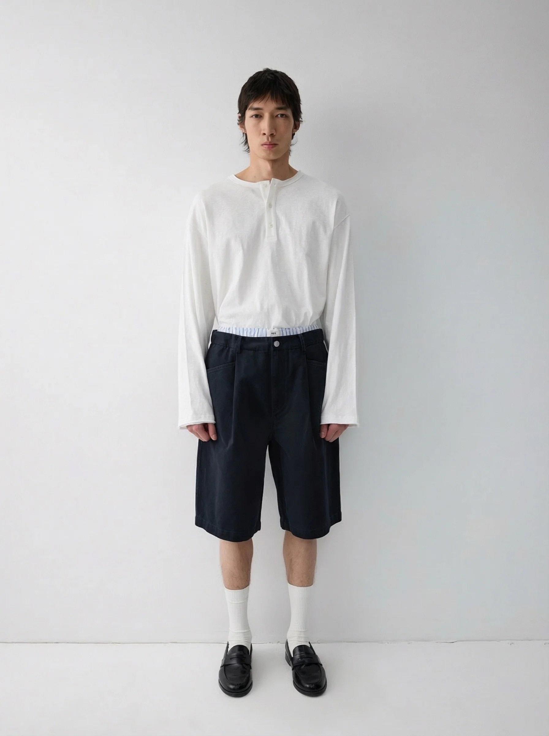 Pleated Bermuda Shorts
