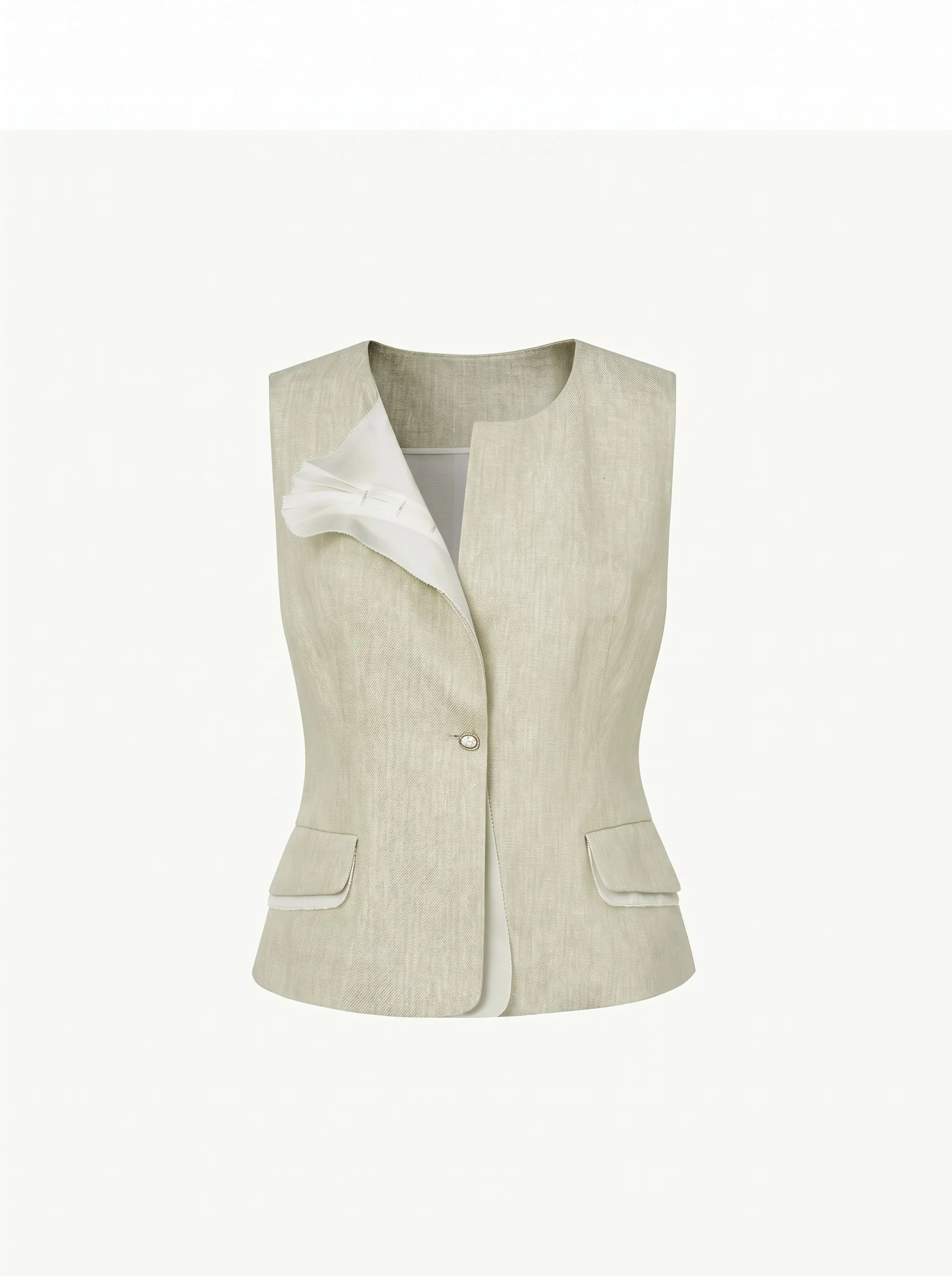 Pleated Collar Vest - Image 5