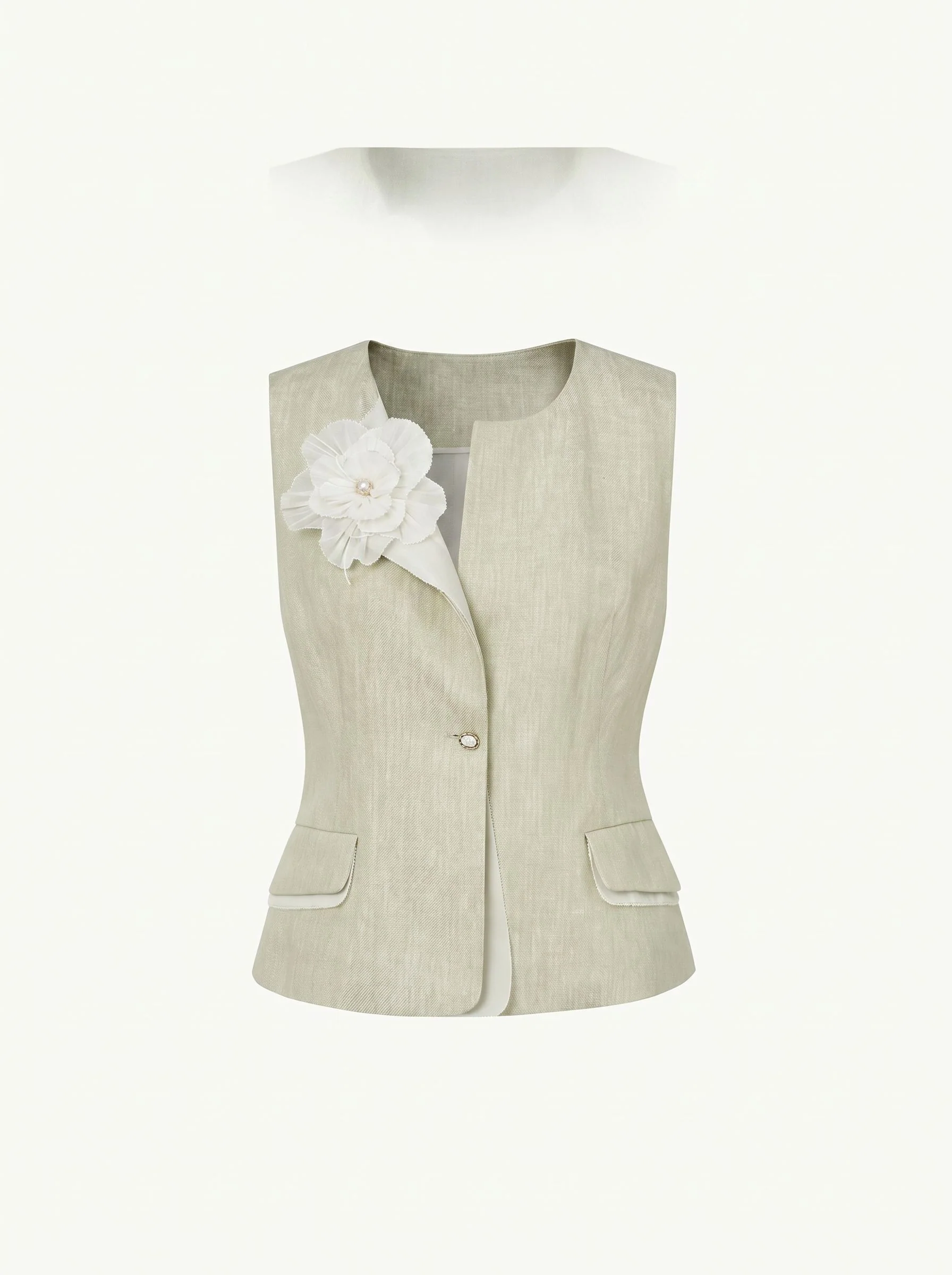Pleated Collar Vest - Image 6
