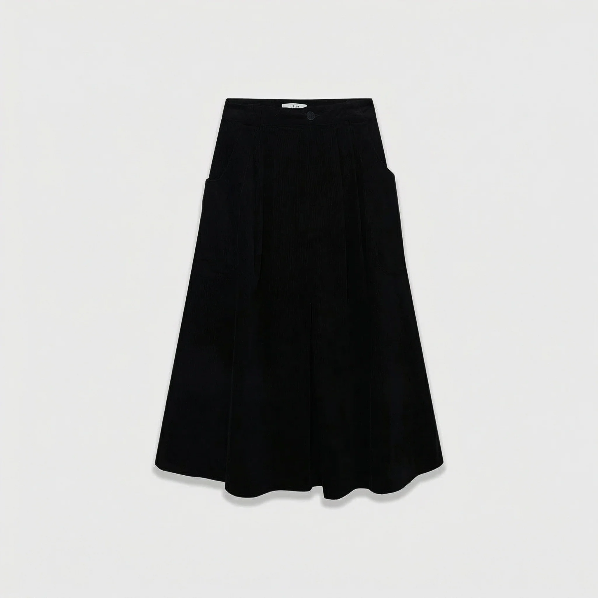 Pleated Corduroy Midi Skirt - Image 6